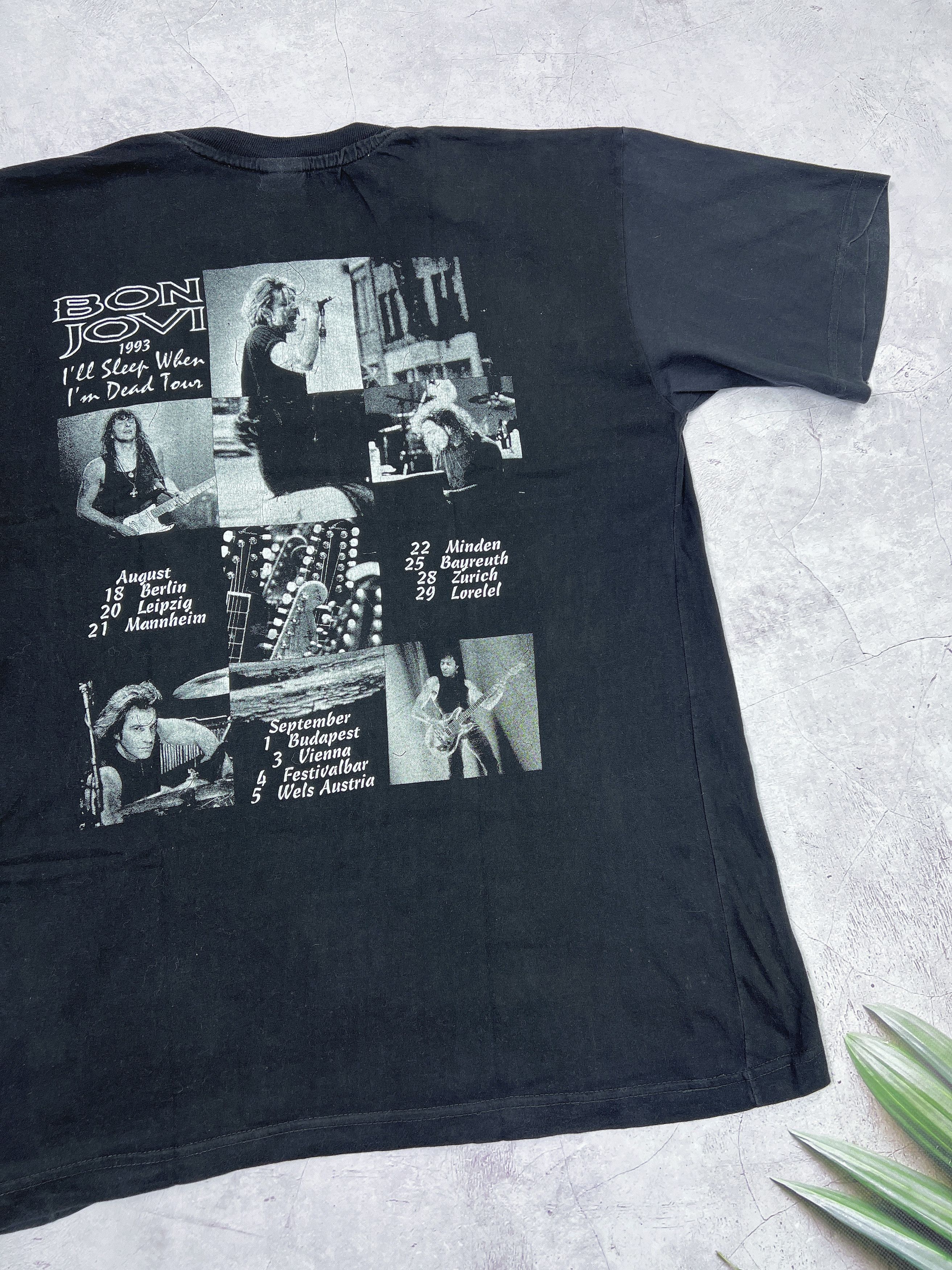 Band Tees × Bon Jovi × Vintage Bon Jovi T-Shirt 1993 I'll Sleep When I'm Dead Size US L / EU 52-54 / 3 - 18 Thumbnail