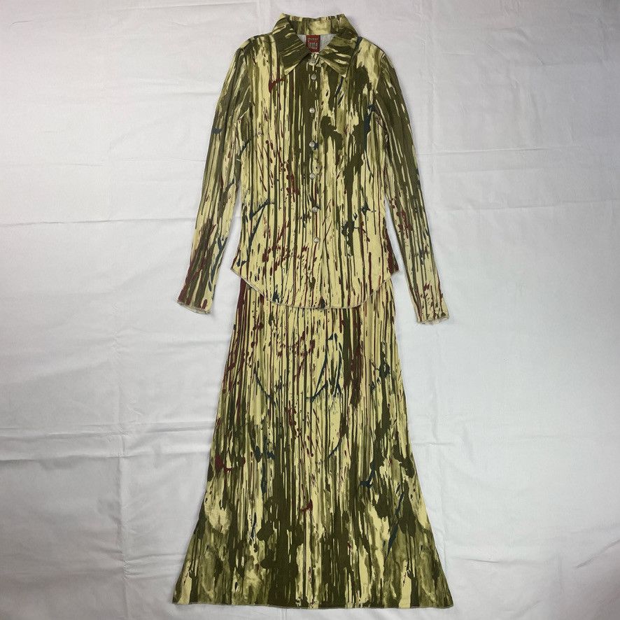 Jean Paul Gaultier 1996 Jean Paul Gaultier Blood Drip Shirt & Skirt Set Vintage Size M / US 6-8 / IT 42-44 - 1 Thumbnail