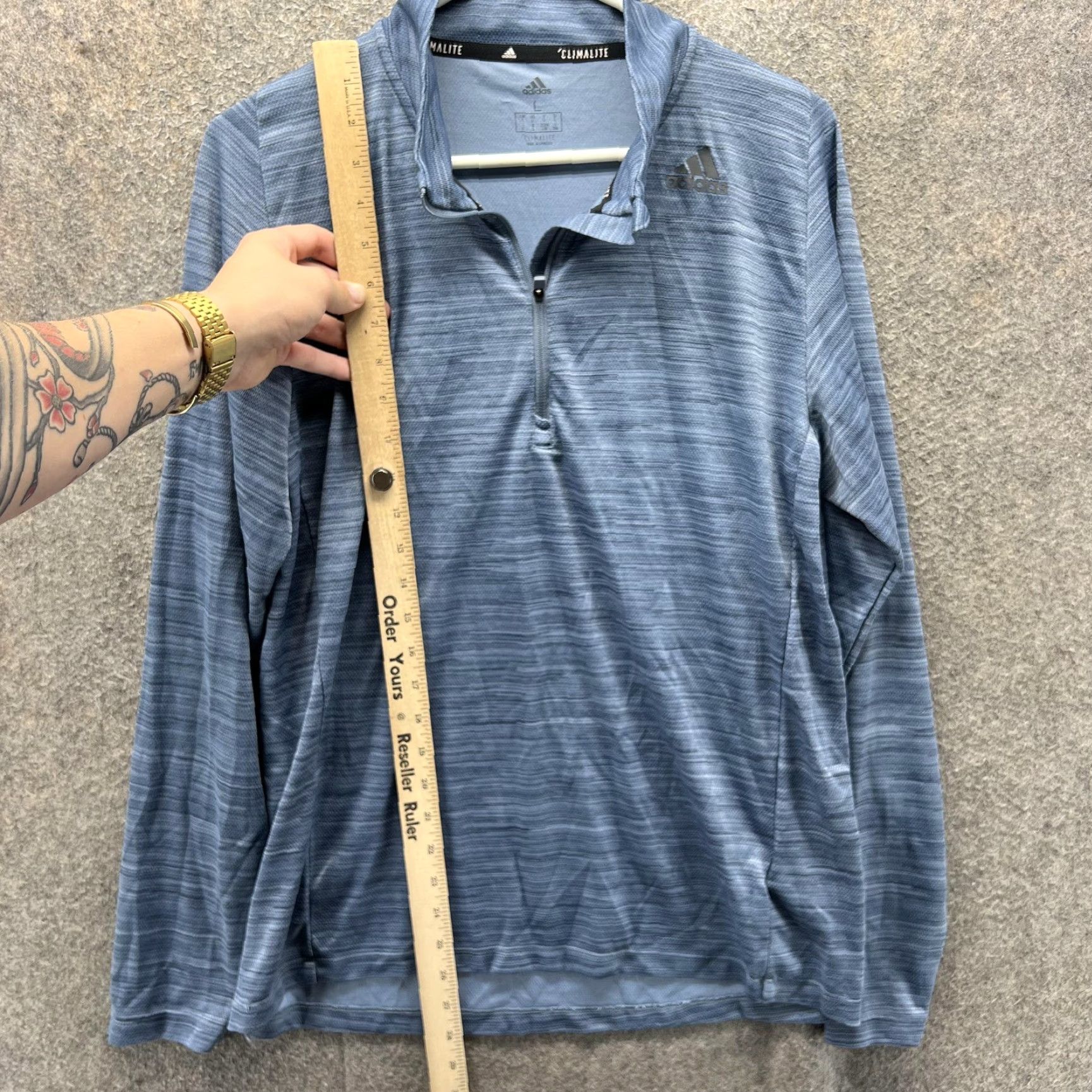 Adidas Adidas Sweatshirt Mens Large Blue Climalite Quarter Zip Pullover Athletic Golf Size US L / EU 52-54 / 3 - 7 Thumbnail