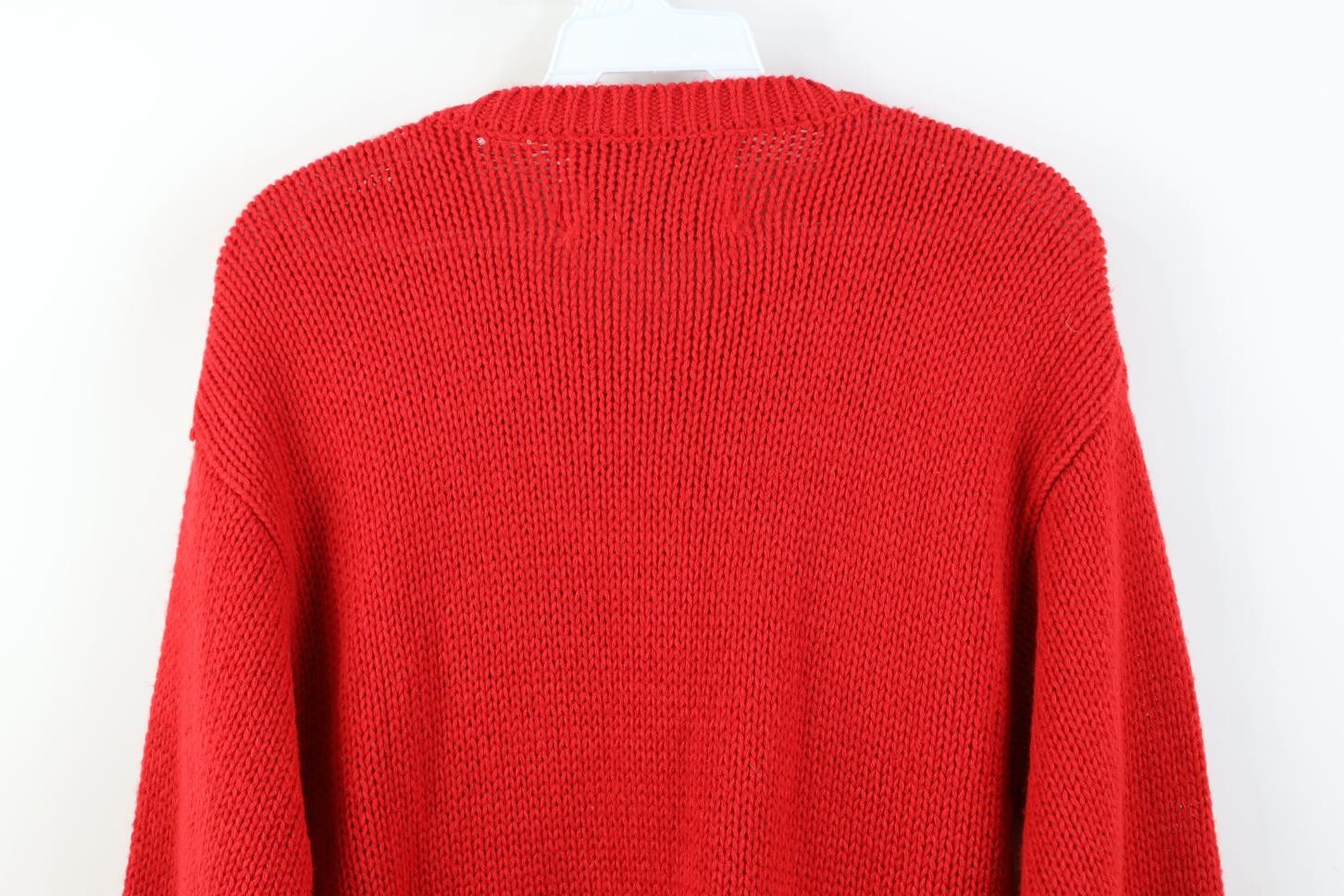 Vintage Vintage 90s Streetwear Christmas Bear Knit Sweater Red Size S / US 4 / IT 40 - 14 Thumbnail