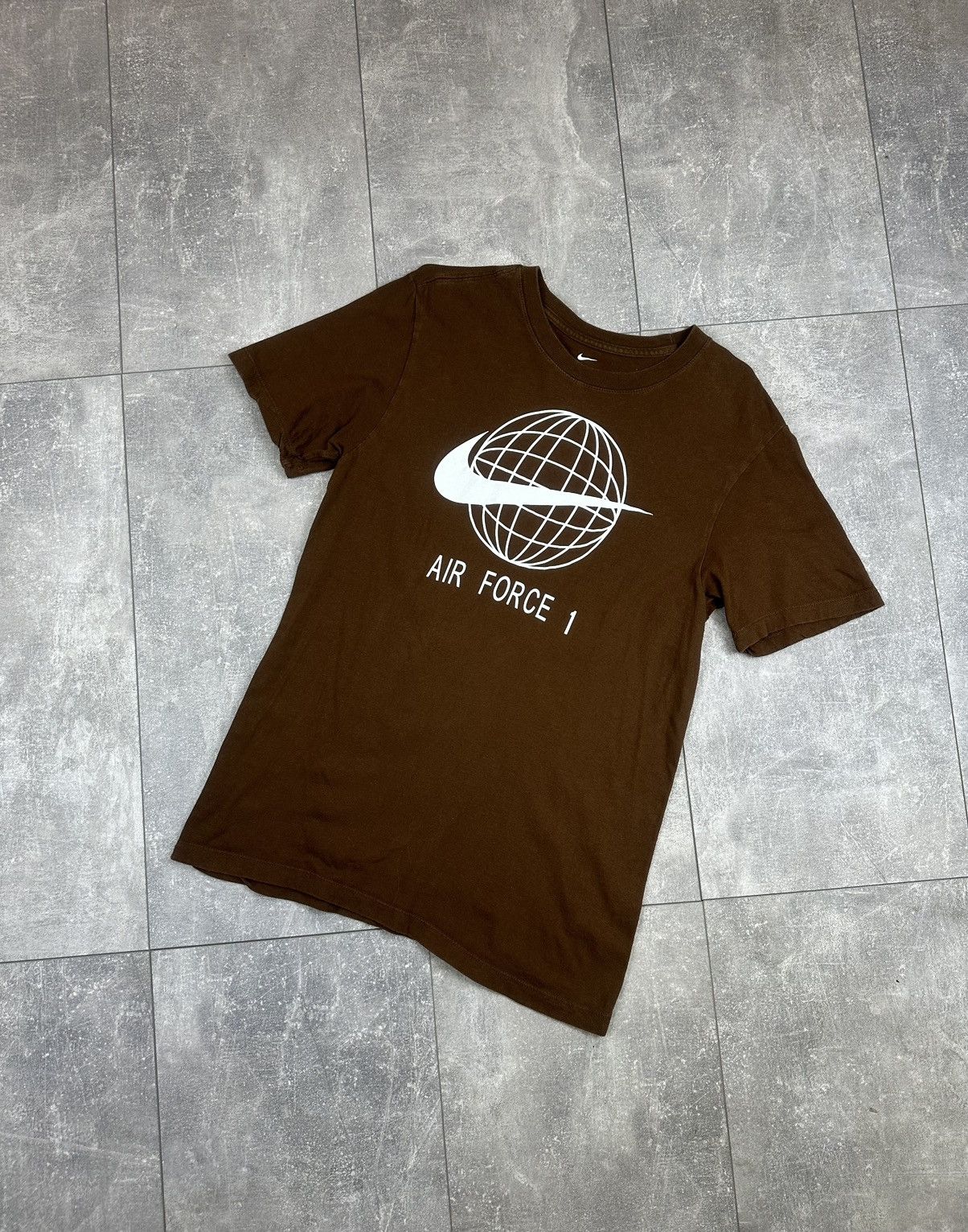 Nike Nike Air Force 1 Vintage Brown Tee Size US S / EU 44-46 / 1 - 1 Thumbnail