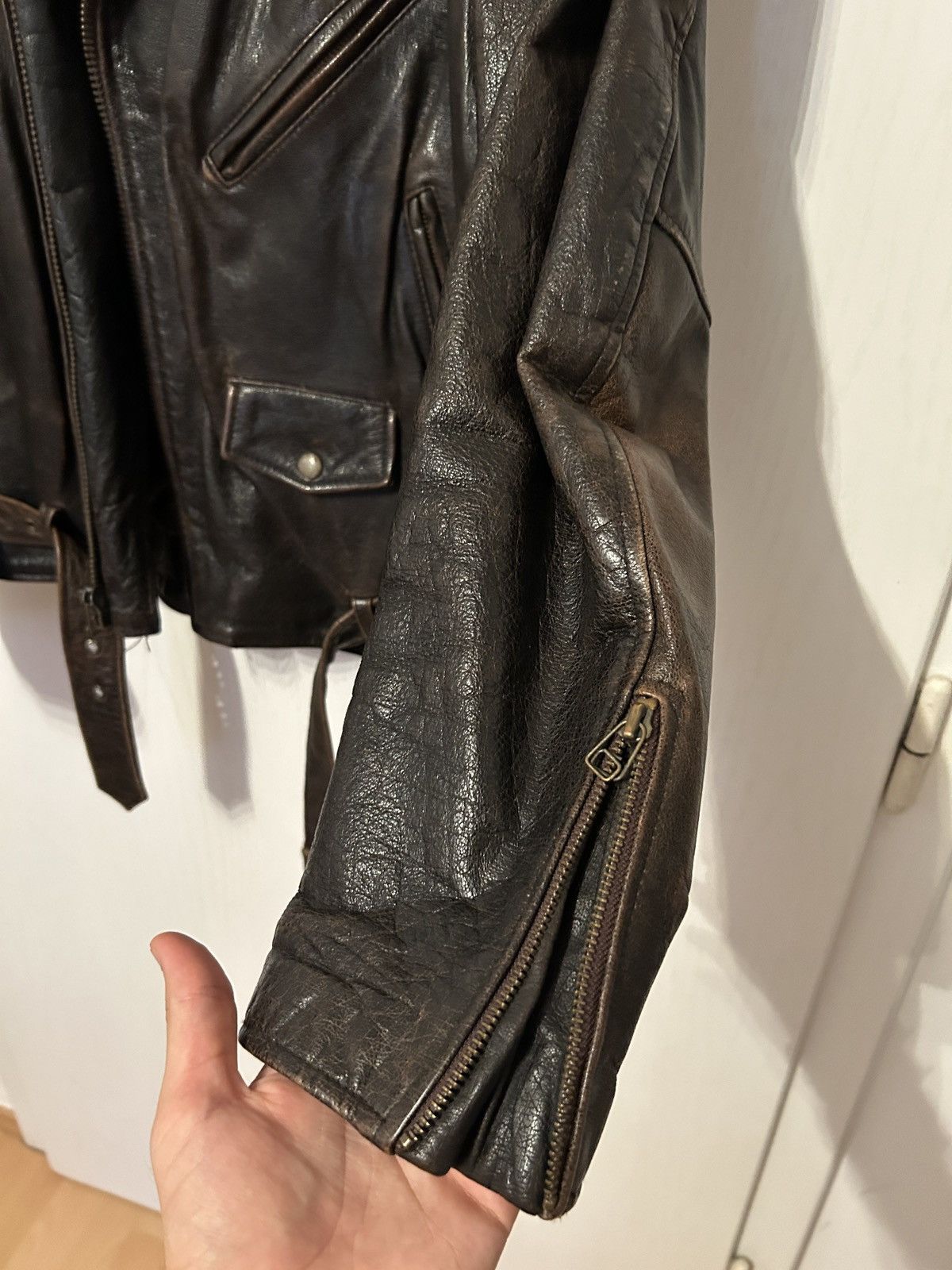 Wilsons Leather Biker Leather Jacket Size US L / EU 52-54 / 3 - 2 Thumbnail