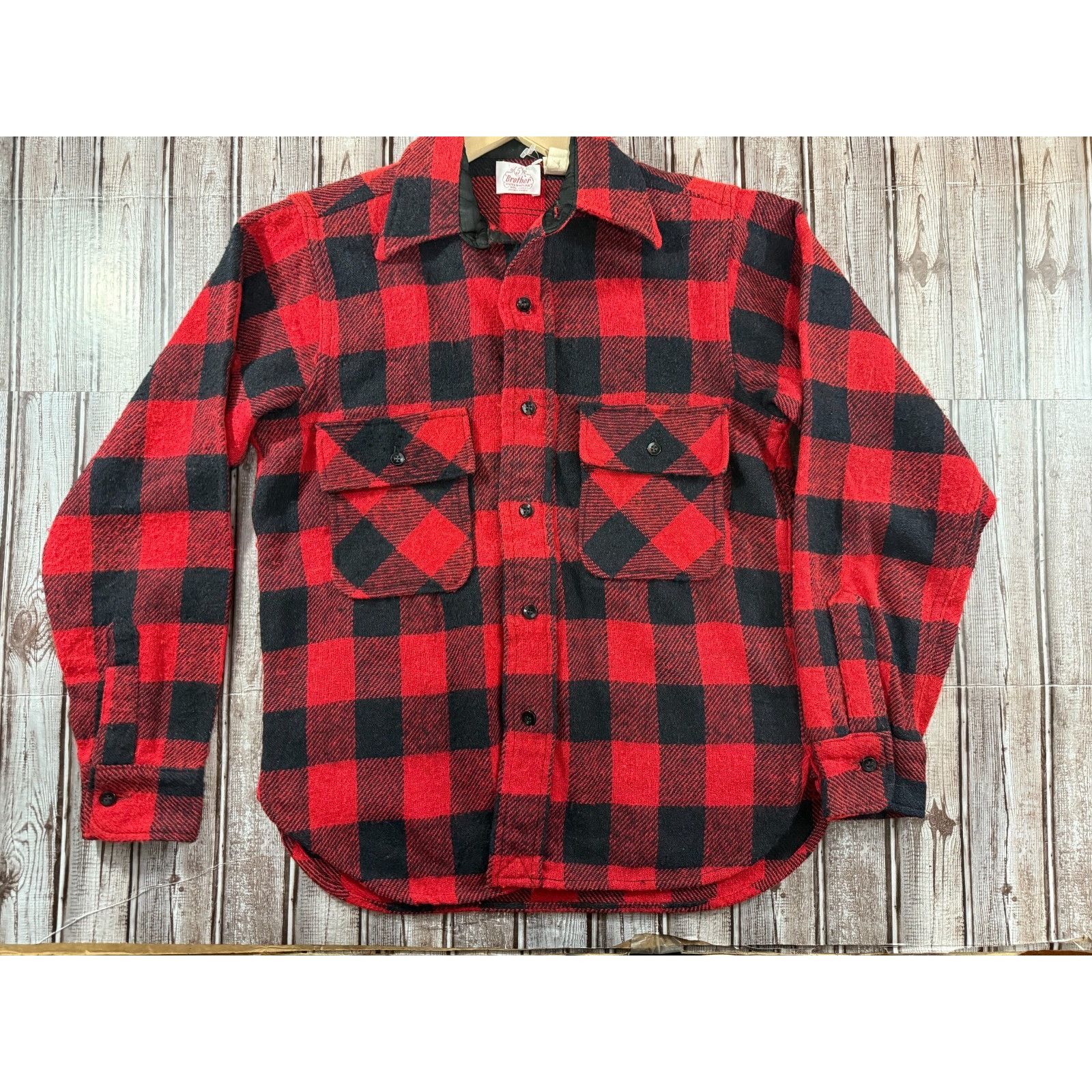 Other 5 Five Brother wool blend Plaid Flannel Shirt red black Unio Size US M / EU 48-50 / 2 - 1 Thumbnail