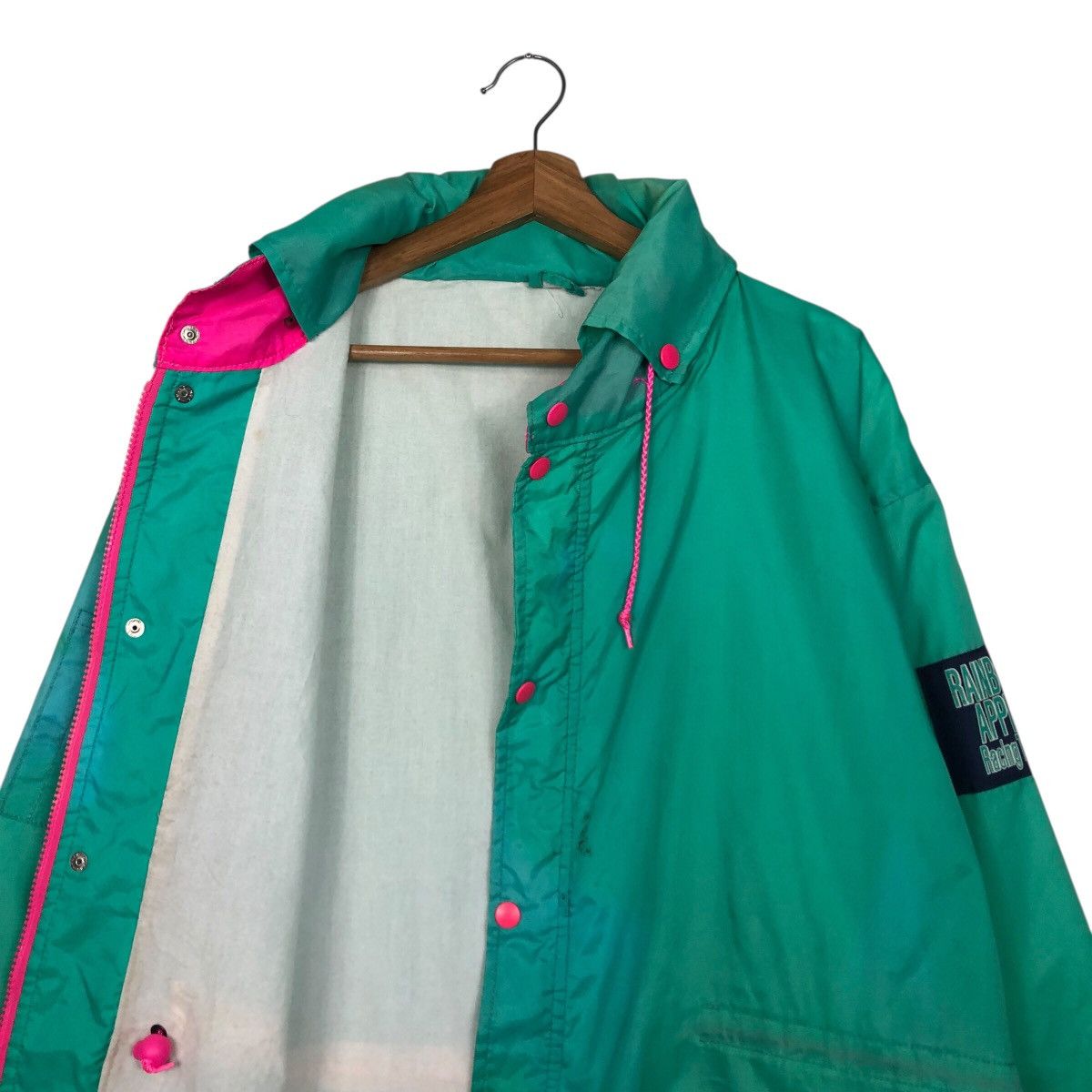 Japanese Brand 📌Vintage Bomber Jacket Sports Rainbow Apple Racing Team Size US L / EU 52-54 / 3 - 15 Thumbnail