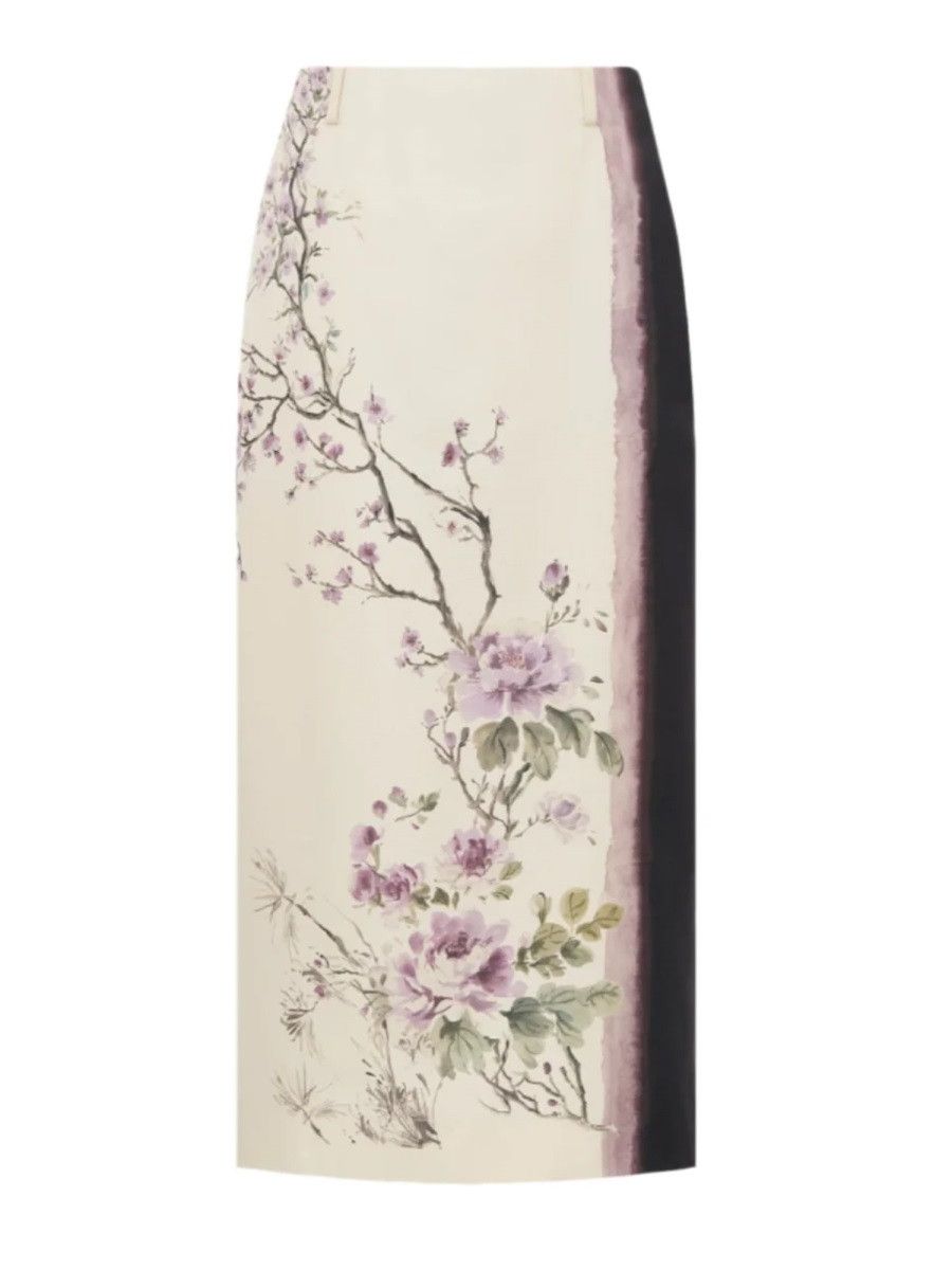 Dior DIOR PRINTED MIDI SKIRT - WHITE (FR 38) Size 27" / US 4 / IT 40 - 1 Thumbnail