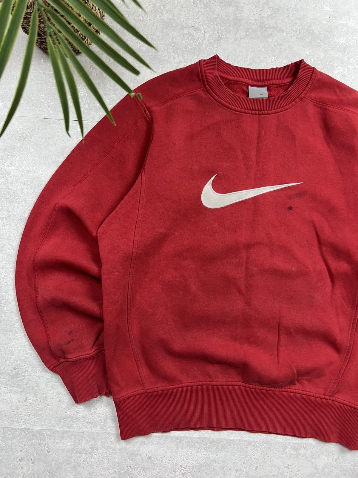 Nike 90s Nike Big Central Swoosh Vintage Y2K Trashed Sweatshirt Size US S / EU 44-46 / 1 - 2 Thumbnail