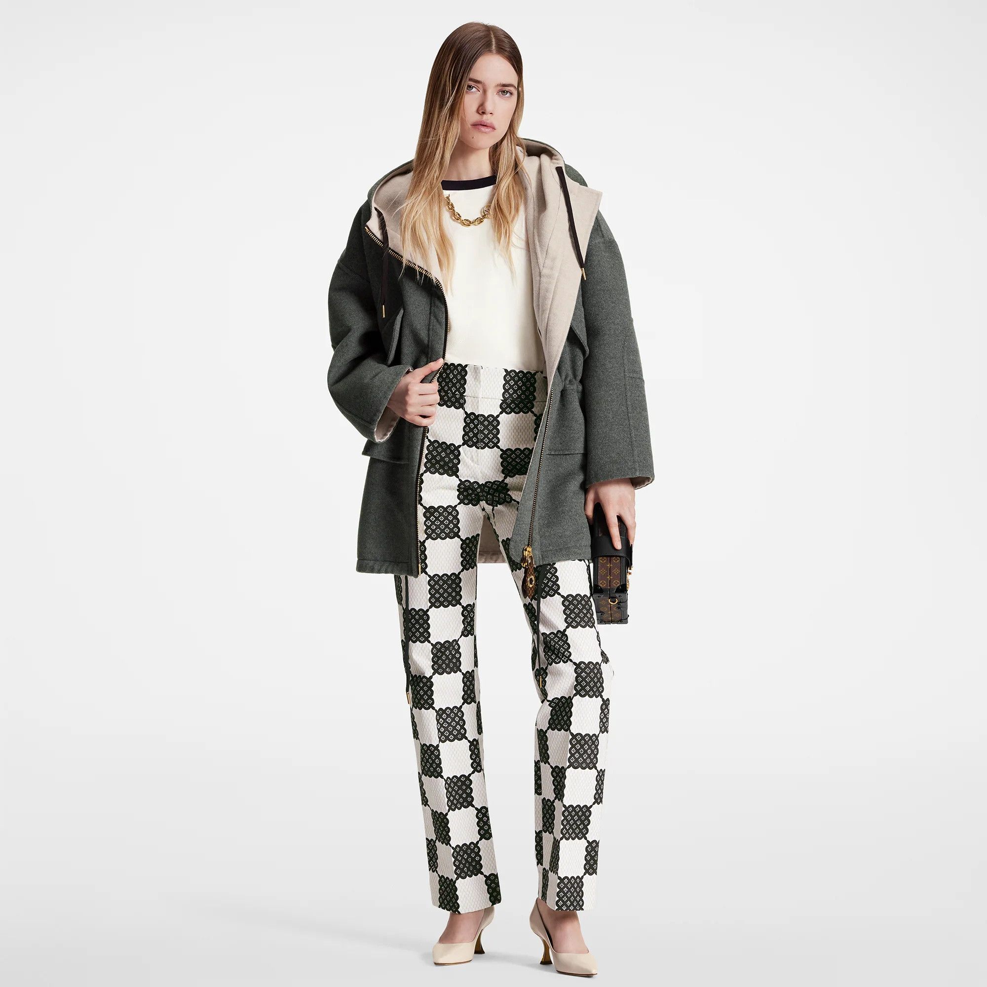 Louis Vuitton o1flszh0925 Double Face Peplum Jacket in Grey Size XS / US 0-2 / IT 36-38 - 4 Thumbnail
