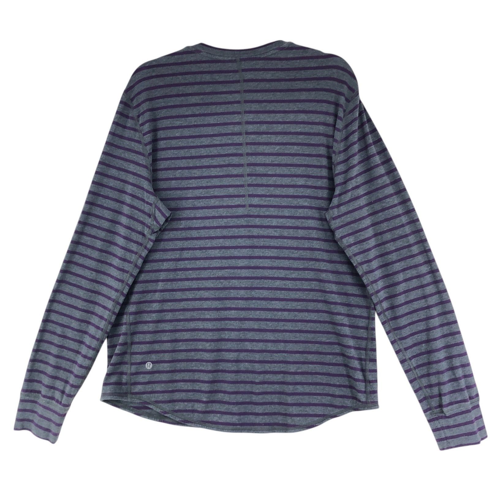 Lululemon Lululemon Size L Shirt Henley Long Sleeve Stripe Gray Purple Size US L / EU 52-54 / 3 - 8 Thumbnail