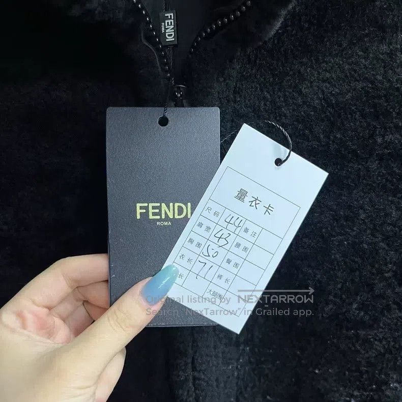 Fendi Fendi Black Embossed Leather Fur Collar Zip-Up Jacket Size M / US 6-8 / IT 42-44 - 5 Thumbnail