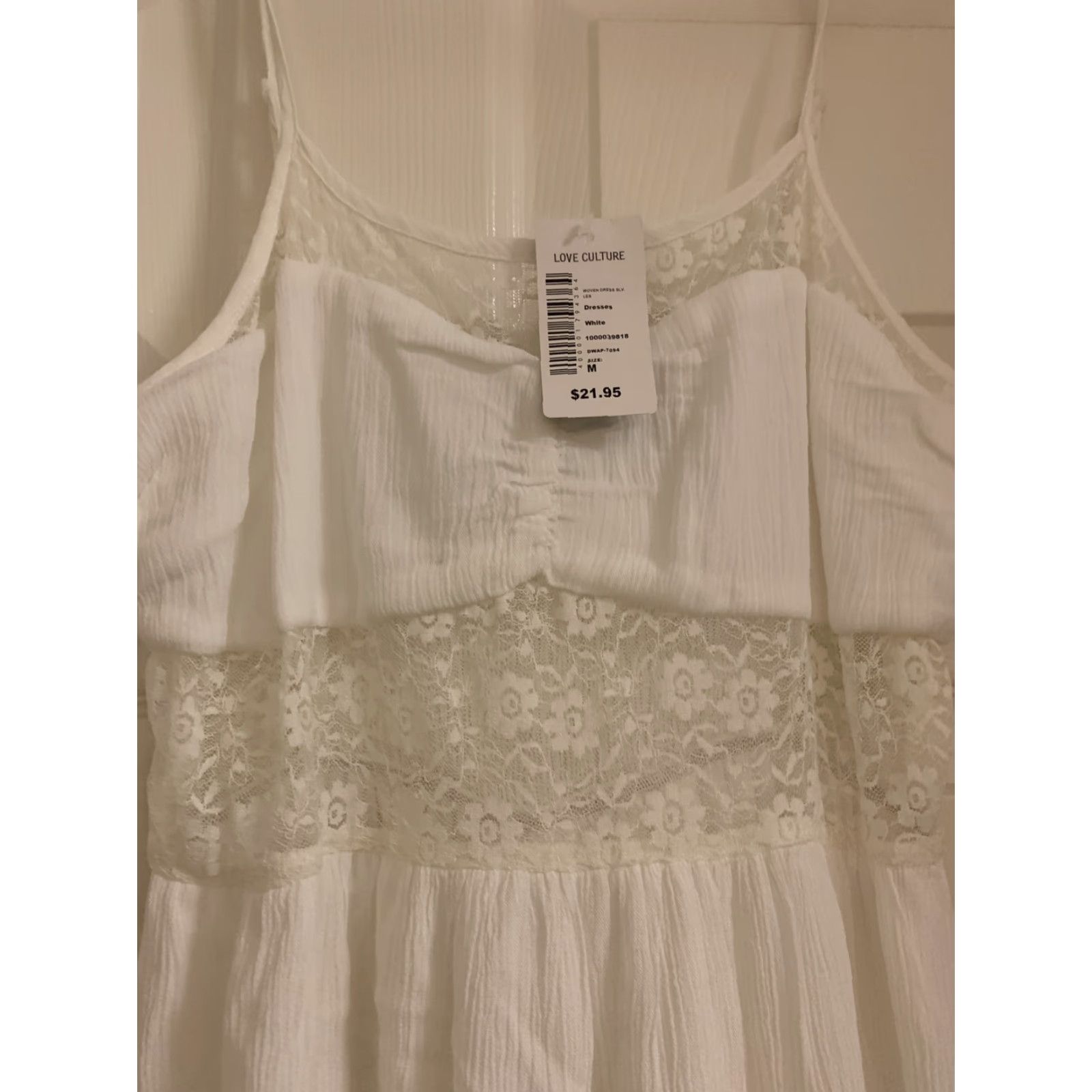 Vintage Love Culture Dress Sundress Floral Knee Length White M Juniors Women Sleeveless Ruffle Pullover Casual Summer Spring 100% Rayon Size M / US 6-8 / IT 42-44 - 2 Thumbnail