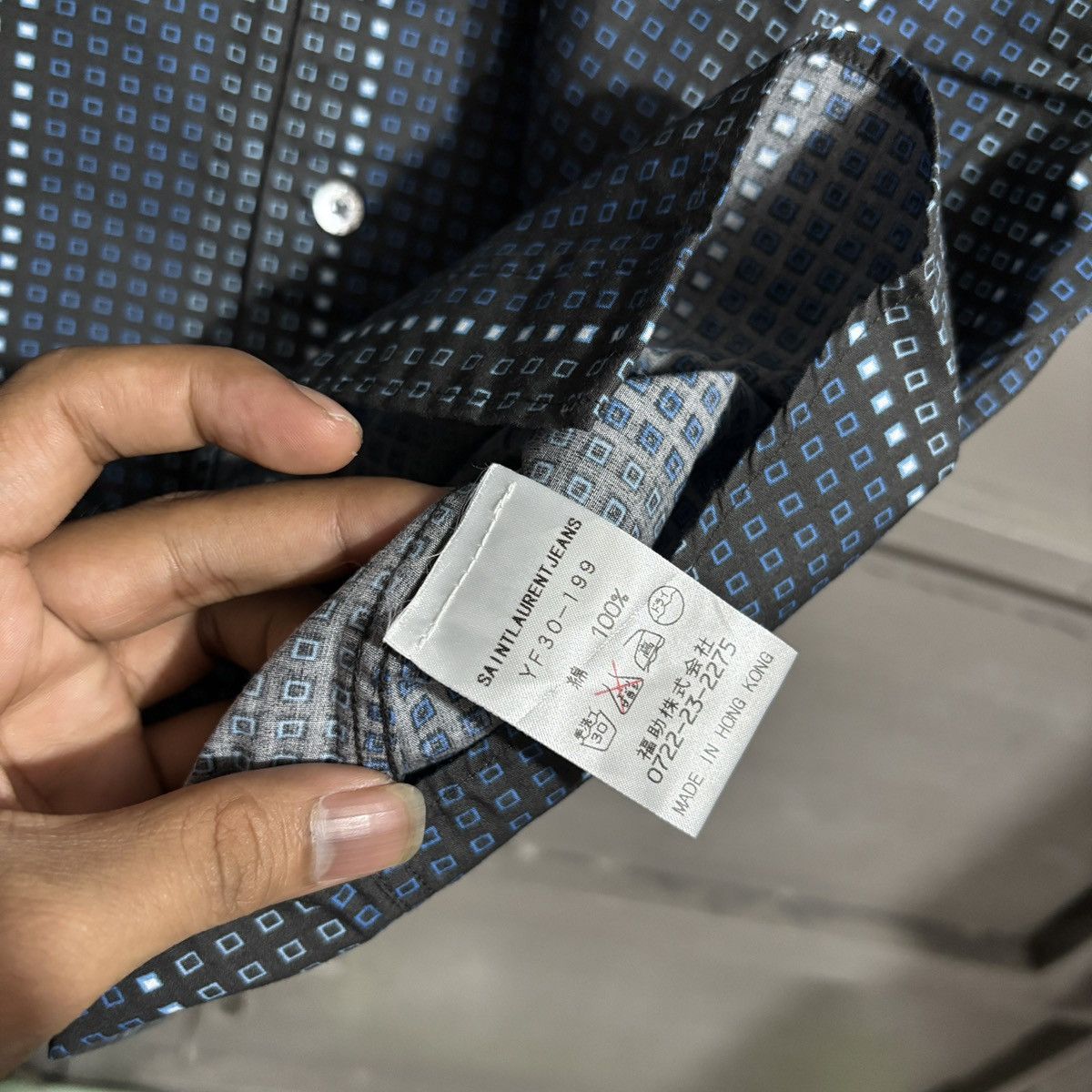 Yves Saint Laurent Saint Laurent Jeans YSL vtg mens Blue Plaid Short Sleeve Size US S / EU 44-46 / 1 - 6 Thumbnail
