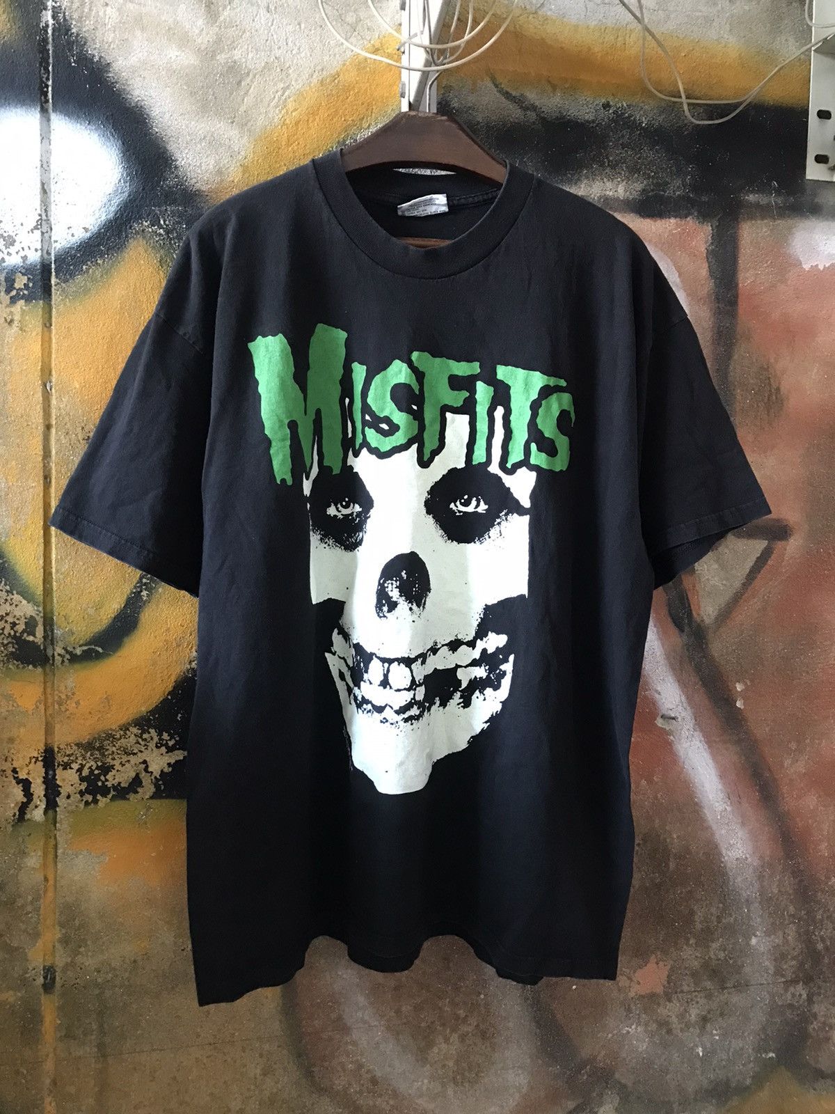 image of Band Tees x Rock Band Vintage 90's Mitfits Shirt in Black, Men's (Size 2XL)
