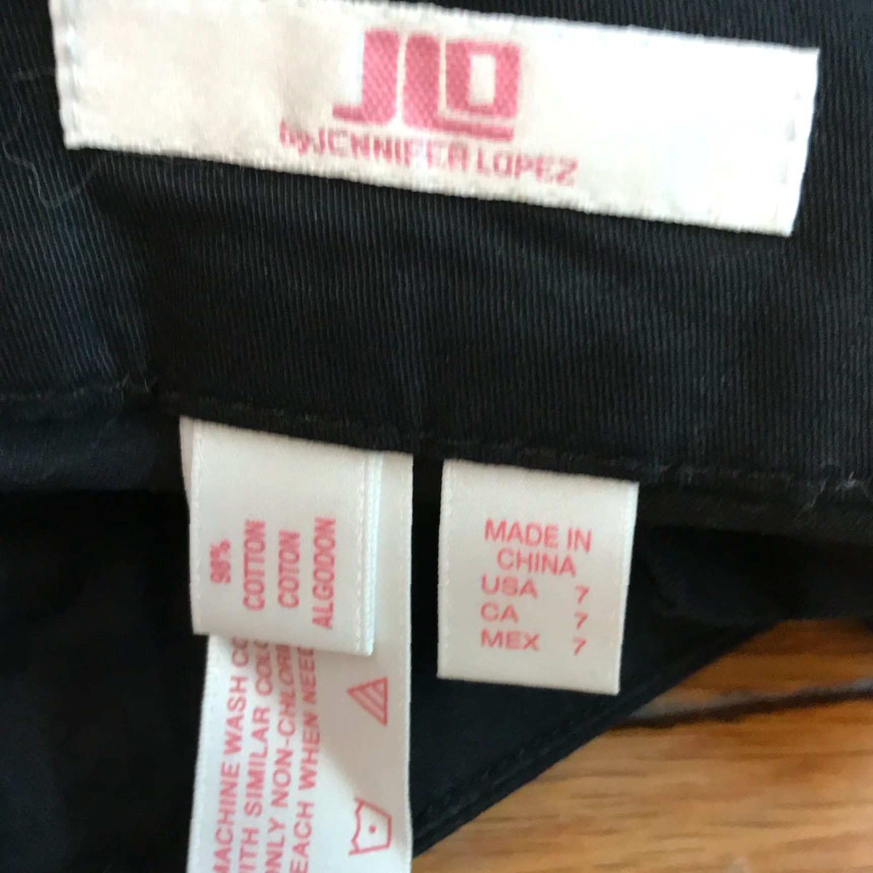 Vintage JLO By Jennifer Lopez Womens Flat Front Casual Black Trouser Dress Pants Size 7 Size 28" / US 6 / IT 42 - 7 Thumbnail