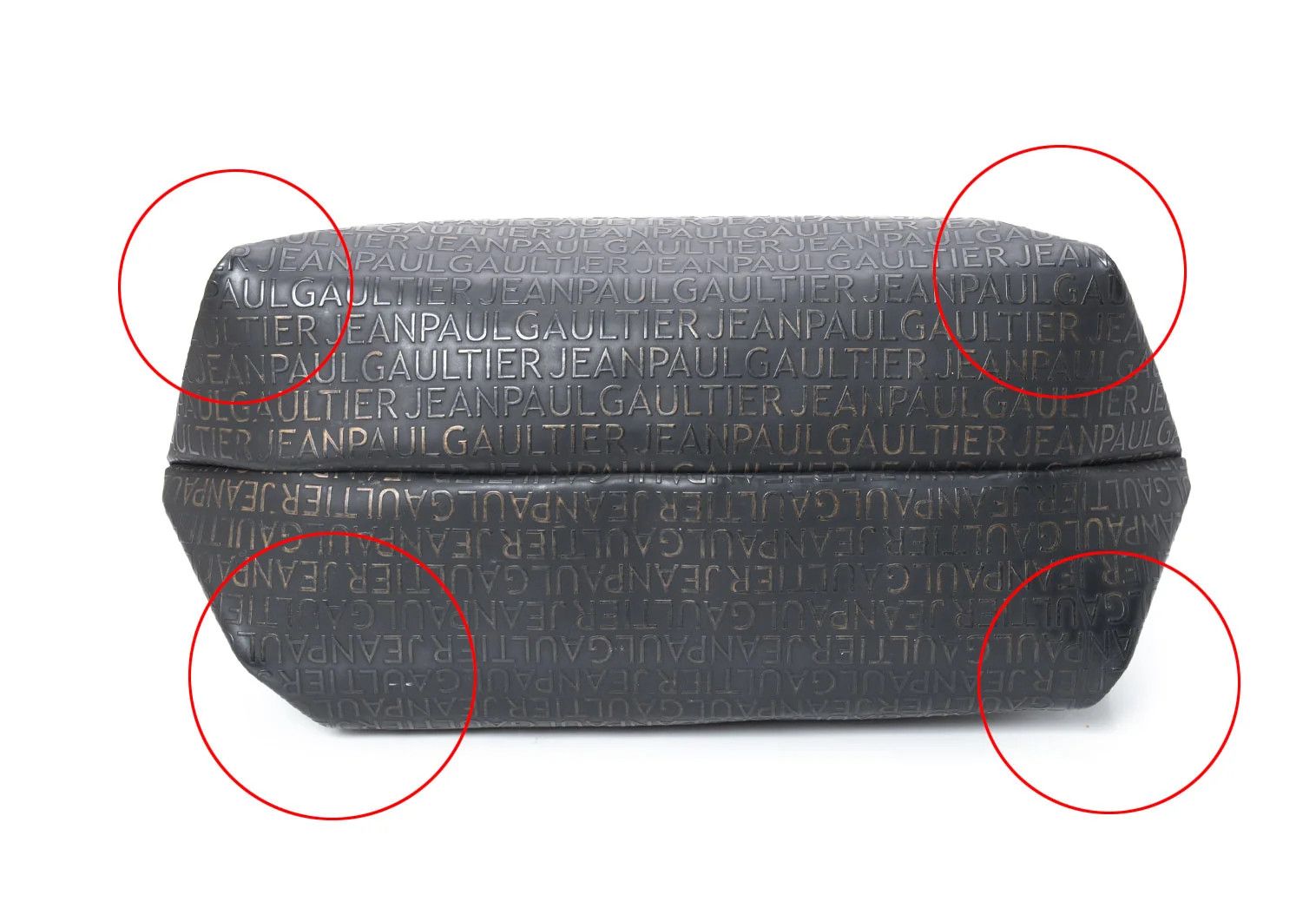 Jean Paul Gaultier Typography Embossed Tote Bag in Black/Bronze Size ONE SIZE - 7 Thumbnail