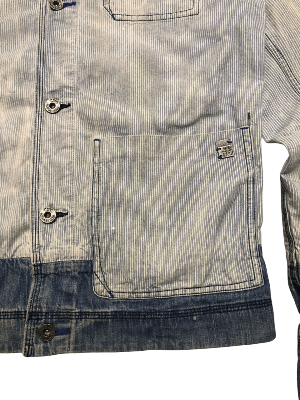 Diesel Diesel Denim Striped Cotton Jacket Shacket Buttons Faded Size US S / EU 44-46 / 1 - 9 Thumbnail