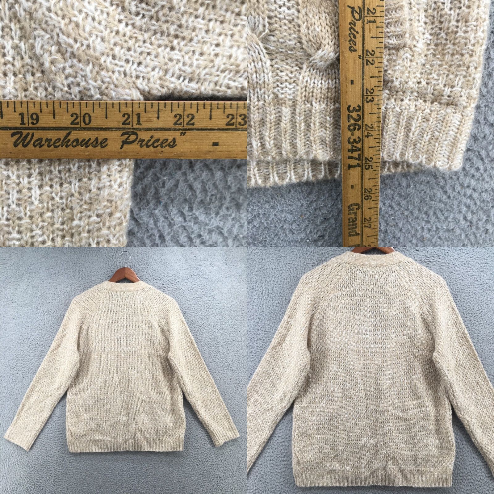 Vintage Maurices Cardigan Sweater Women Medium Knit Long Sleeve Button Beige NEW Size M / US 6-8 / IT 42-44 - 8 Thumbnail