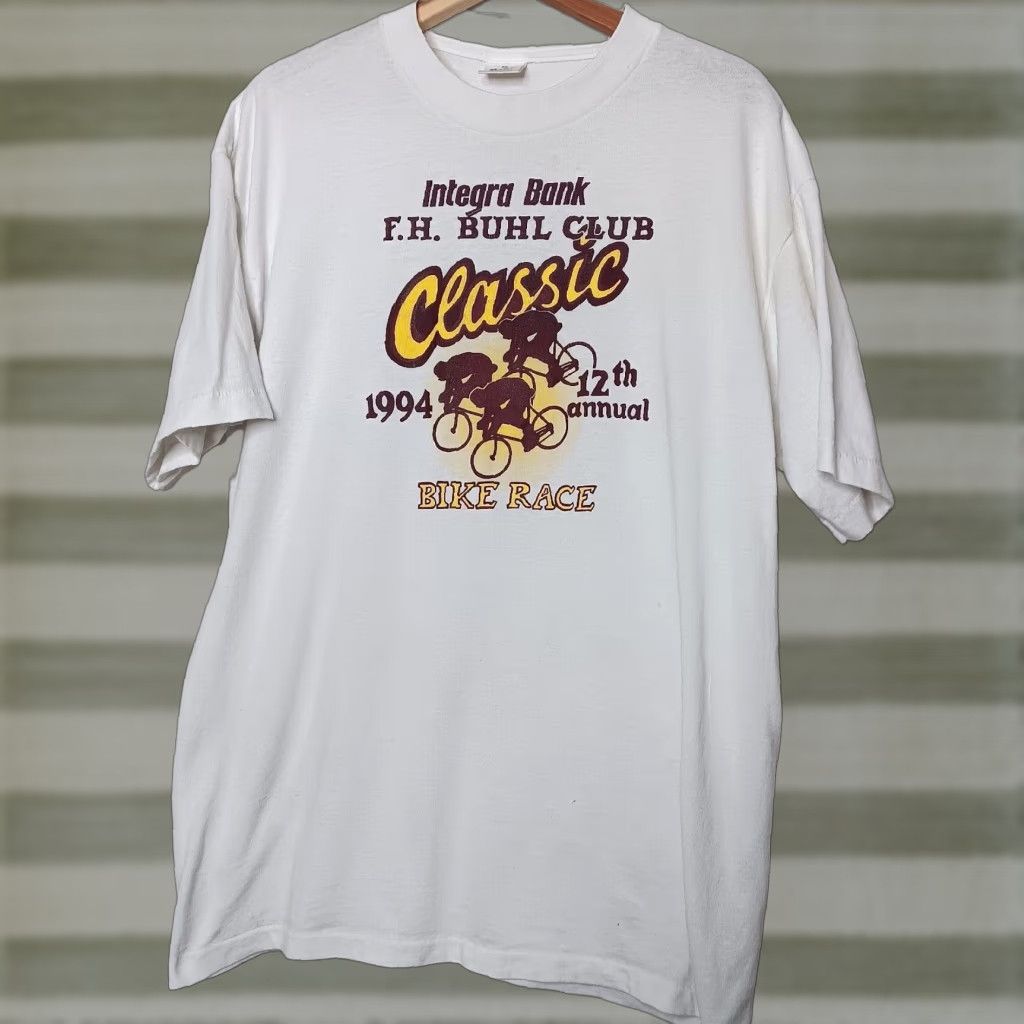Vintage VINTAGE Murina's Best FH Buhl Club 1994 Classic Bike Race Shirt XL White Cycling T-Shirt Men Size US XL / EU 56 / 4 - 1 Thumbnail