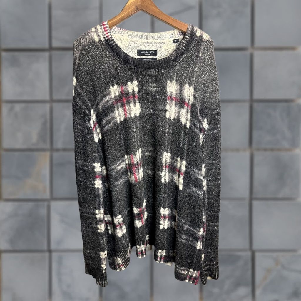 Allsaints AllSaints Sweater Womens XL Gray Plaid Oversized Crewneck Knit Pullover Size XL / US 12-14 / IT 48-50 - 1 Thumbnail