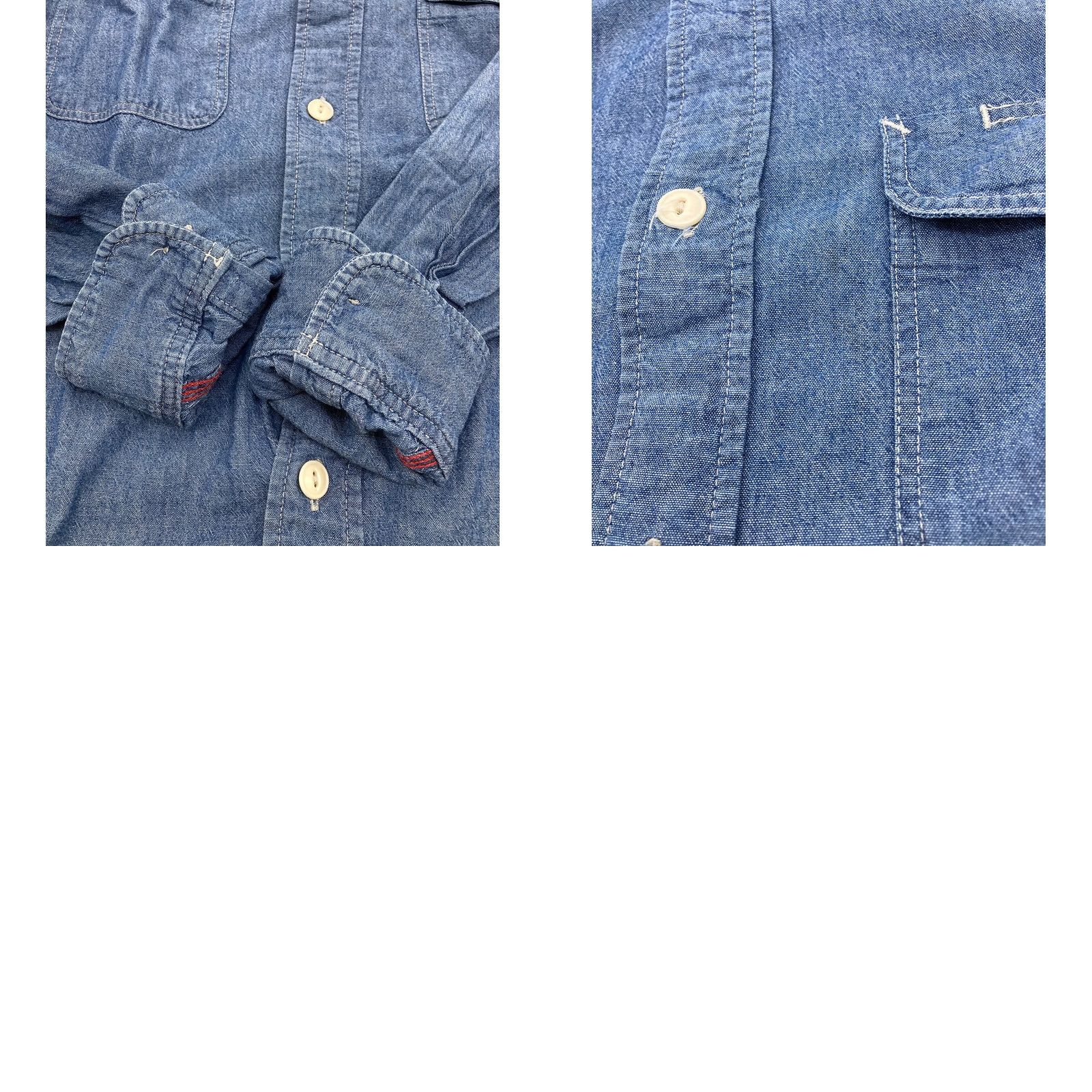 Sugar Cane SUGAR CANE Chambray Work Shirt Indigo M Men Button-Up SC25677 Size US M / EU 48-50 / 2 - 8 Thumbnail