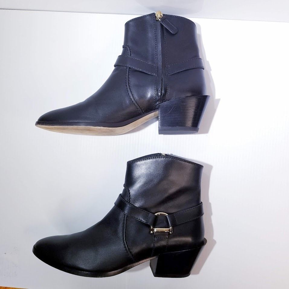 Tod's Tod's Tex leather harness heeled ankle boots size 37 black Size US 7 / IT 37 - 11 Thumbnail
