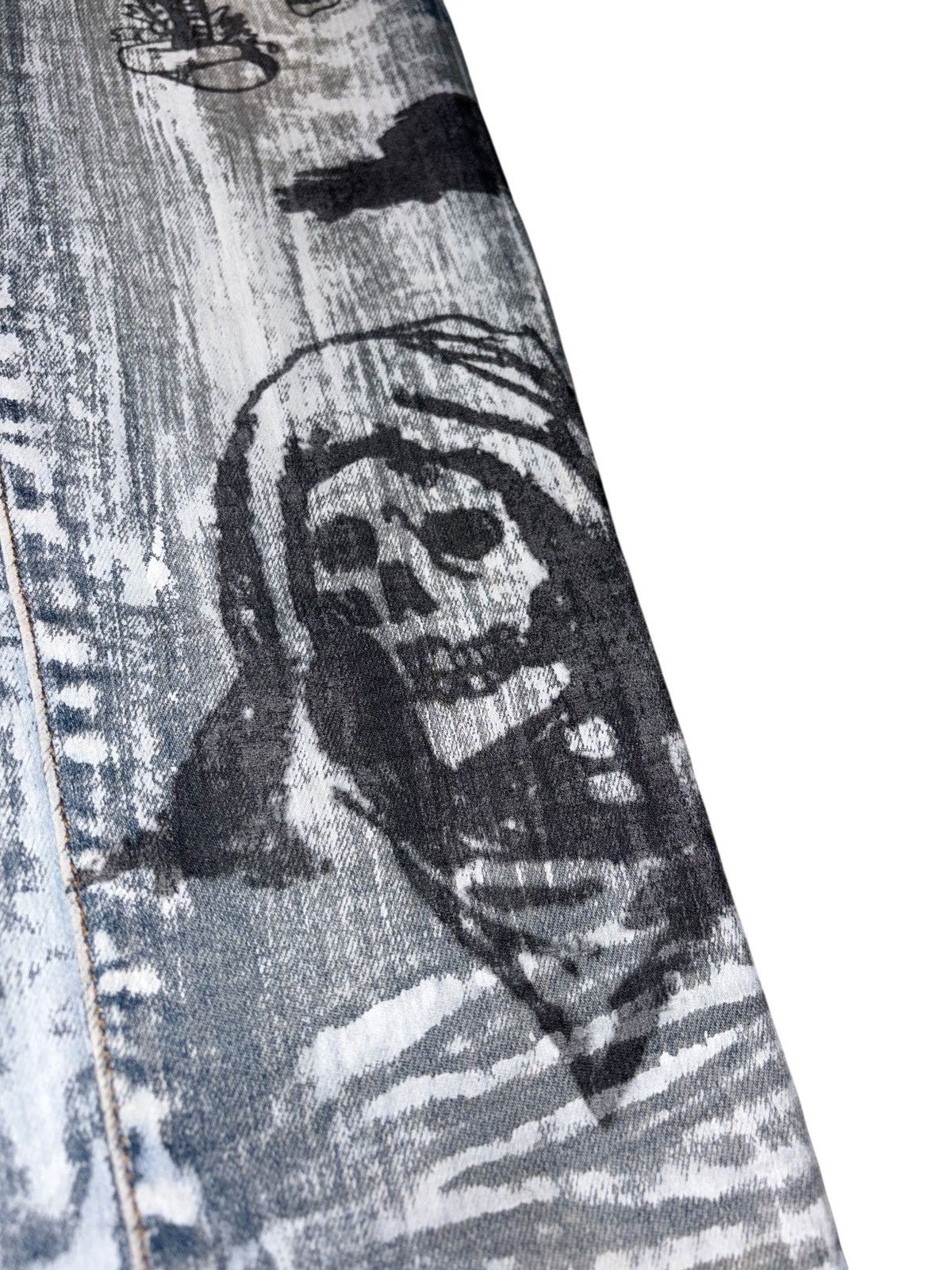 Amiri × Wes Lang 36 Amiri Wes Lang Sketch Jeans Painted graphic logo skeleton Size US 36 / EU 52 - 4 Thumbnail