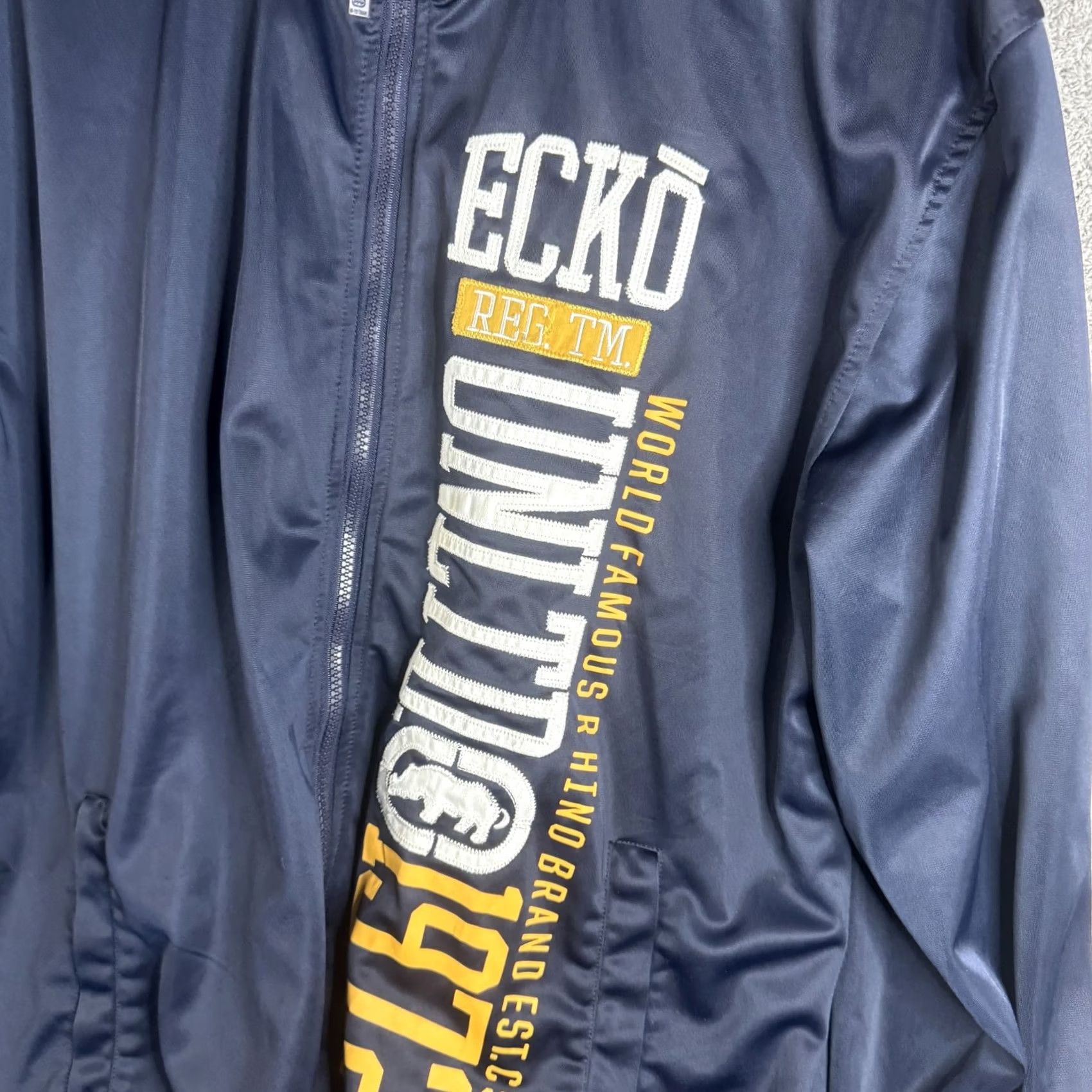 Ecko Unltd. Ecko Unltd Track Jacket Mens 3XL Blue Full Zip Rhino Logo Athletic Modern Streetwear Size US XXL / EU 58 / 5 - 4 Thumbnail