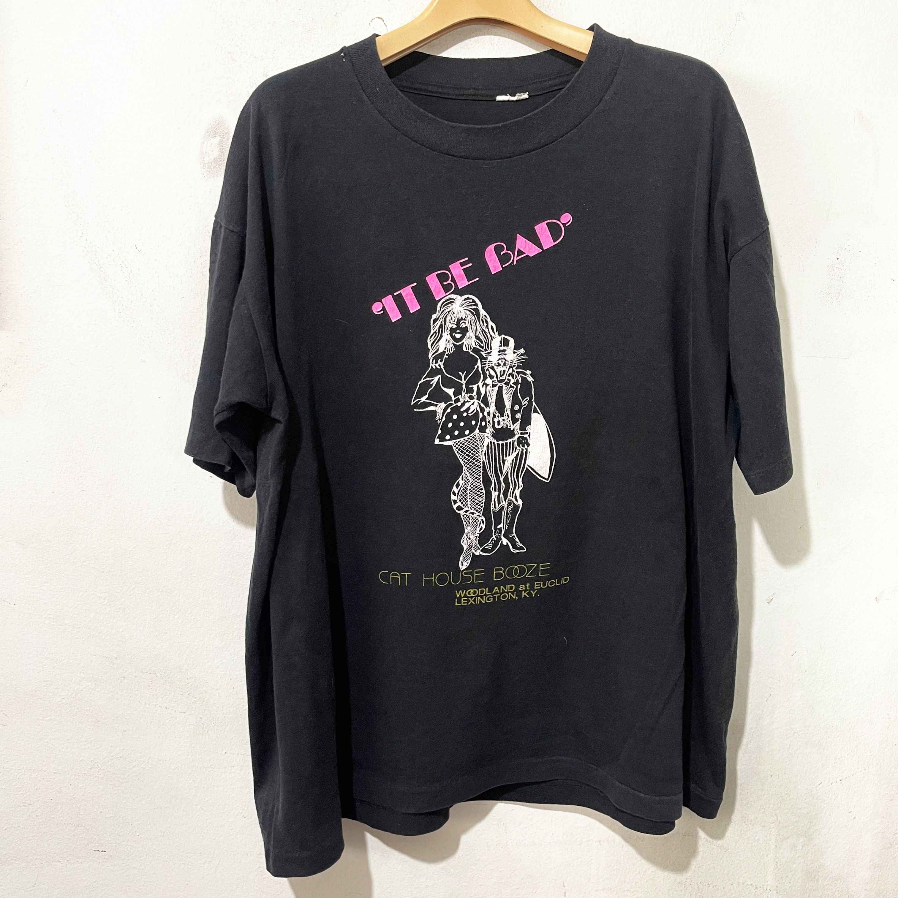 Vintage Vintage 90s It Be Bad Cat House Booze Lexington KY T-Shirt Size US XL / EU 56 / 4 - 1 Thumbnail