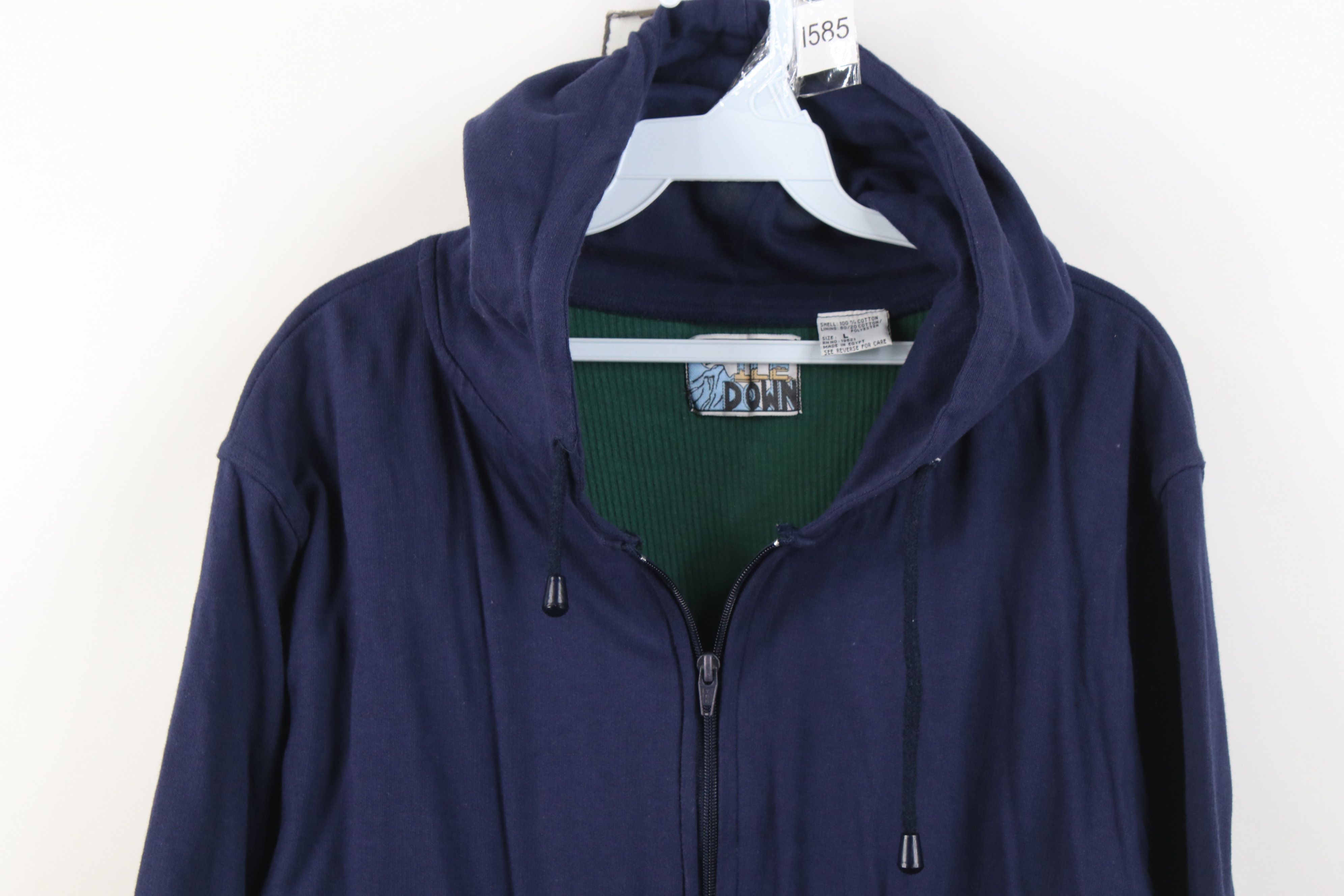 Vintage Vintage 90s Streetwear Thermal Waffle Knit Lined Zip Hoodie Size L / US 10 / IT 46 - 2 Thumbnail