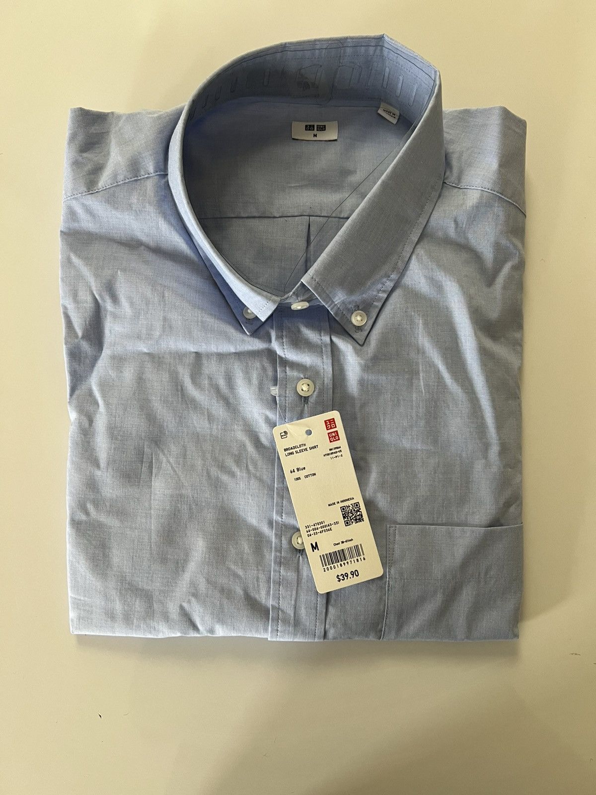 Uniqlo Broadcloth Long Sleeve Shirt Size US M / EU 48-50 / 2 - 1 Thumbnail