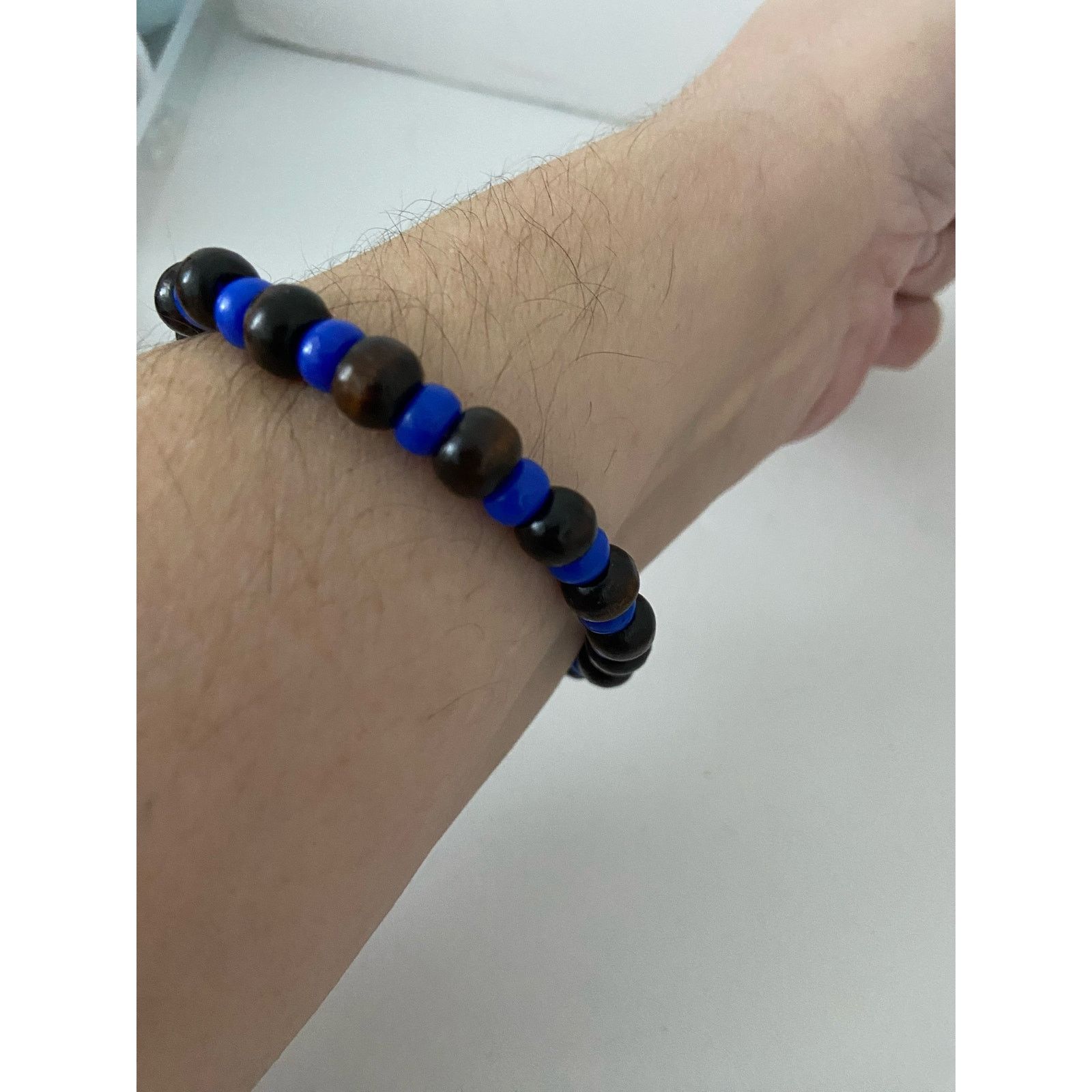 Handmade dark brown wood bead bracelet handmade Size ONE SIZE - 2 Thumbnail