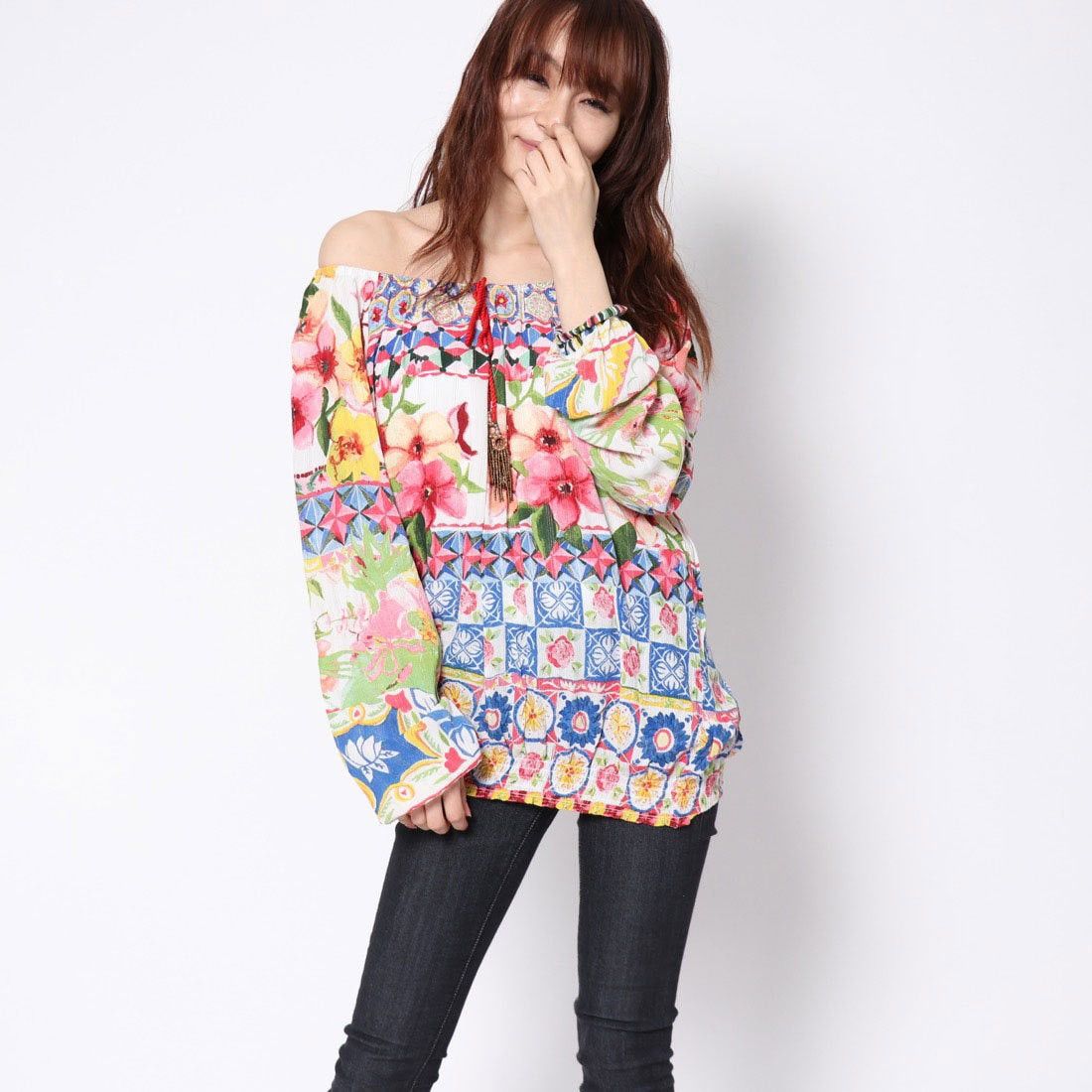 Desigual Desigual Womens Floral Long Sleeve Blouse Top Bohemian Size XL / US 12-14 / IT 48-50 - 2 Thumbnail