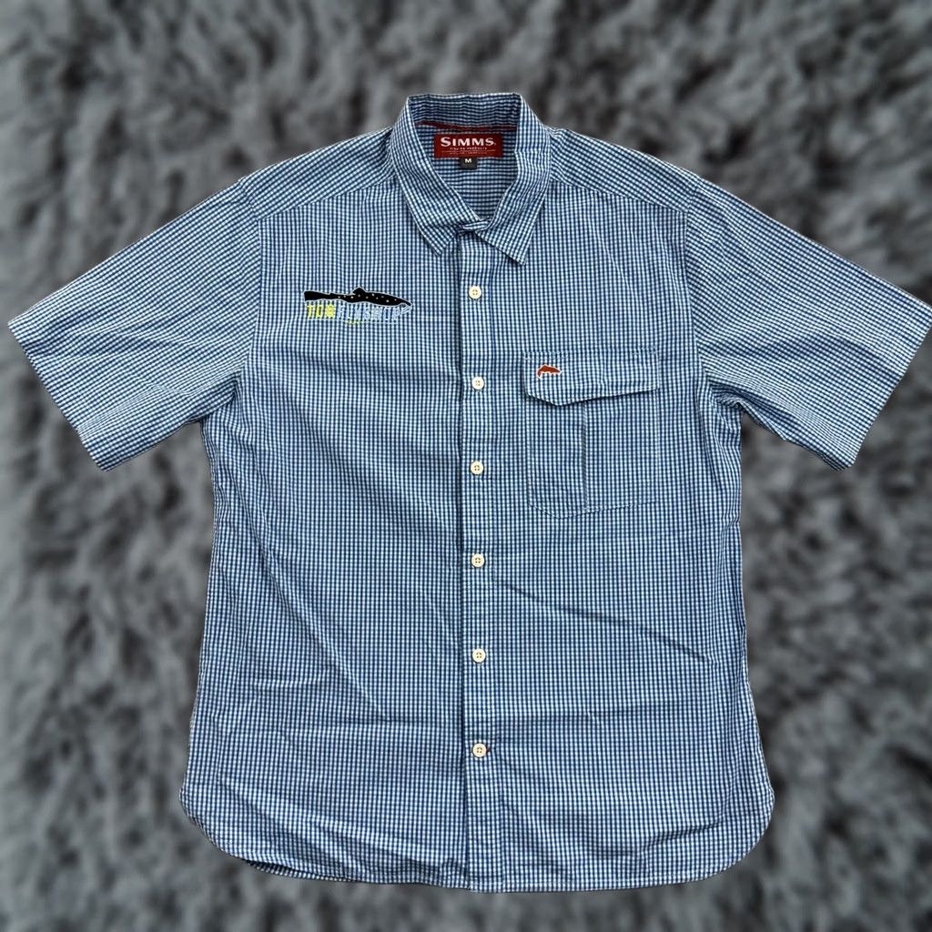 Vintage Simms Mens Medium Blue Plaid Short Sleeve Button-Up Casual Shirt Outdoors Fishing Size US M / EU 48-50 / 2 - 1 Thumbnail
