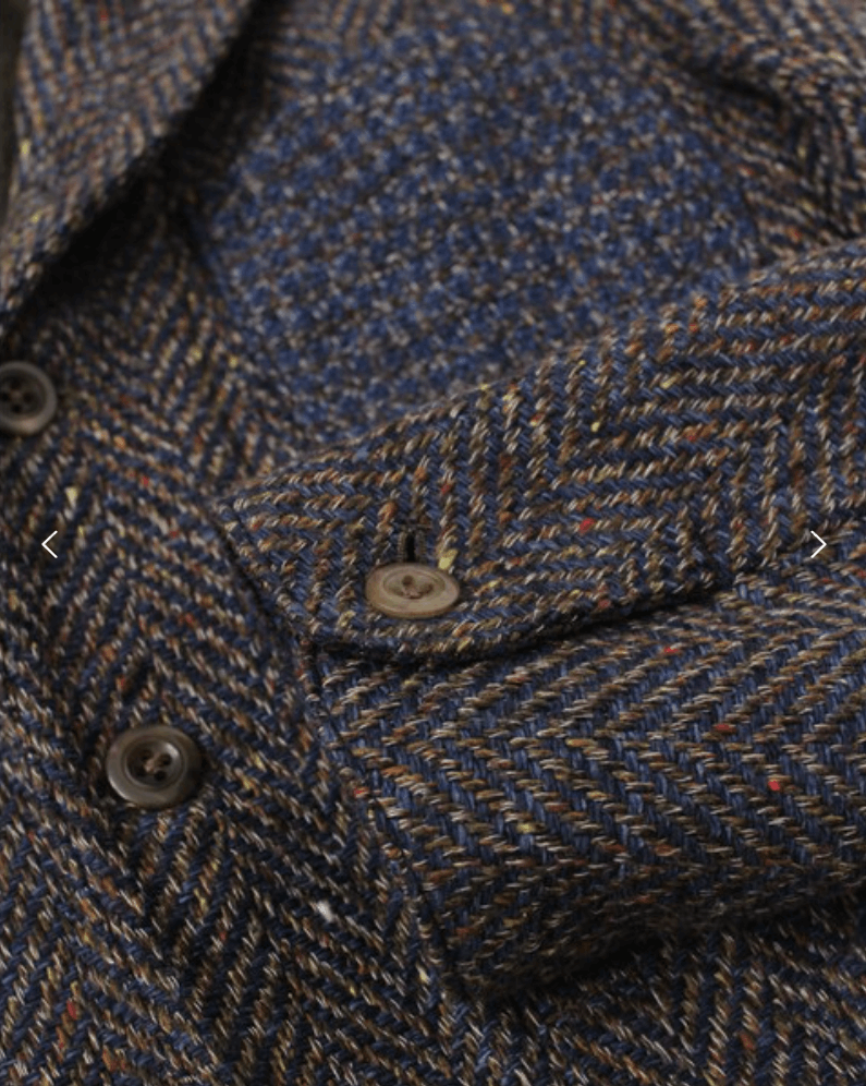 45R Indigo Kuba Tweed Blazer Jacket