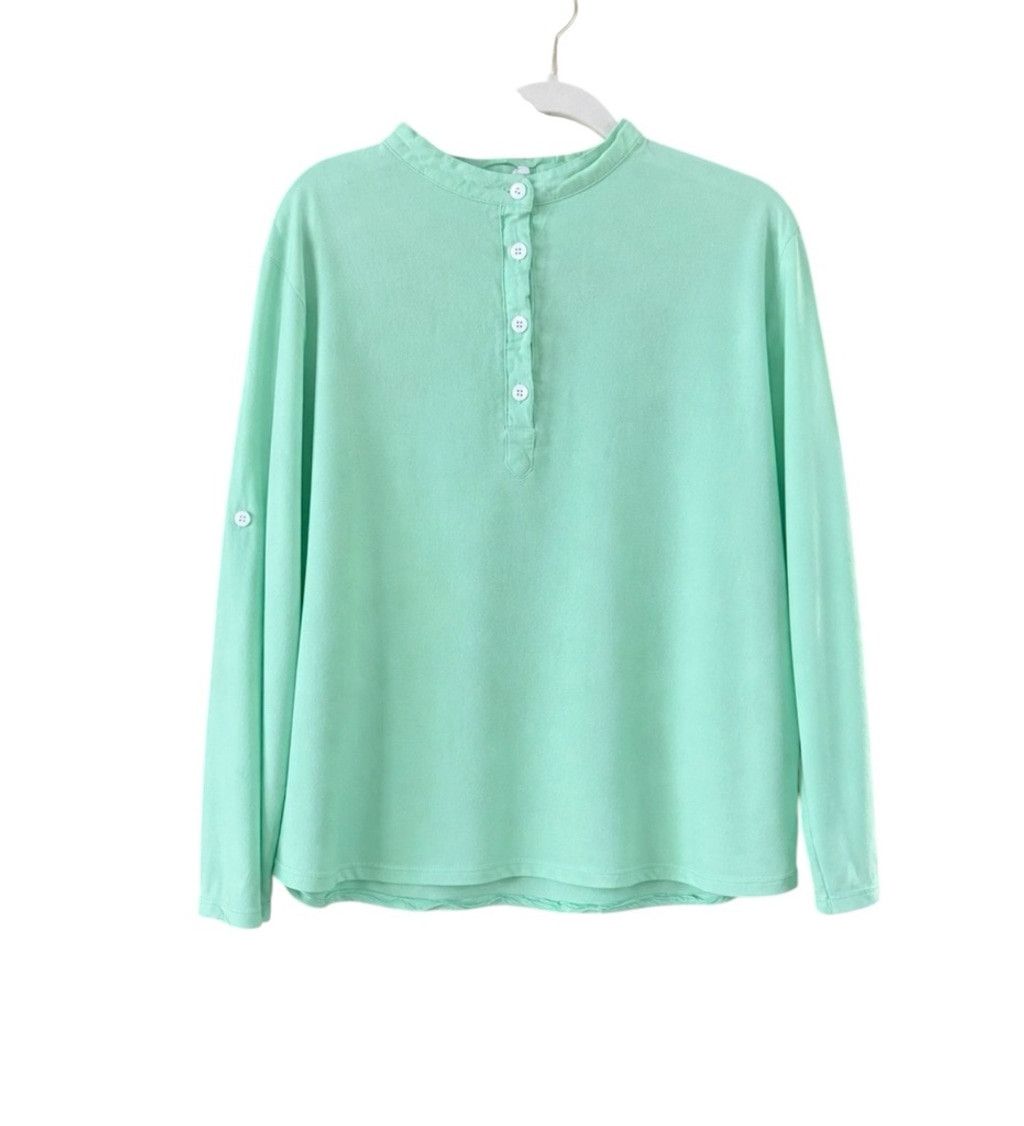 The Unbranded Brand Women's Unbranded Long Sleeve Tee 2X Mint Green Size XXL / US 16-18 / IT 52-54 - 2 Thumbnail