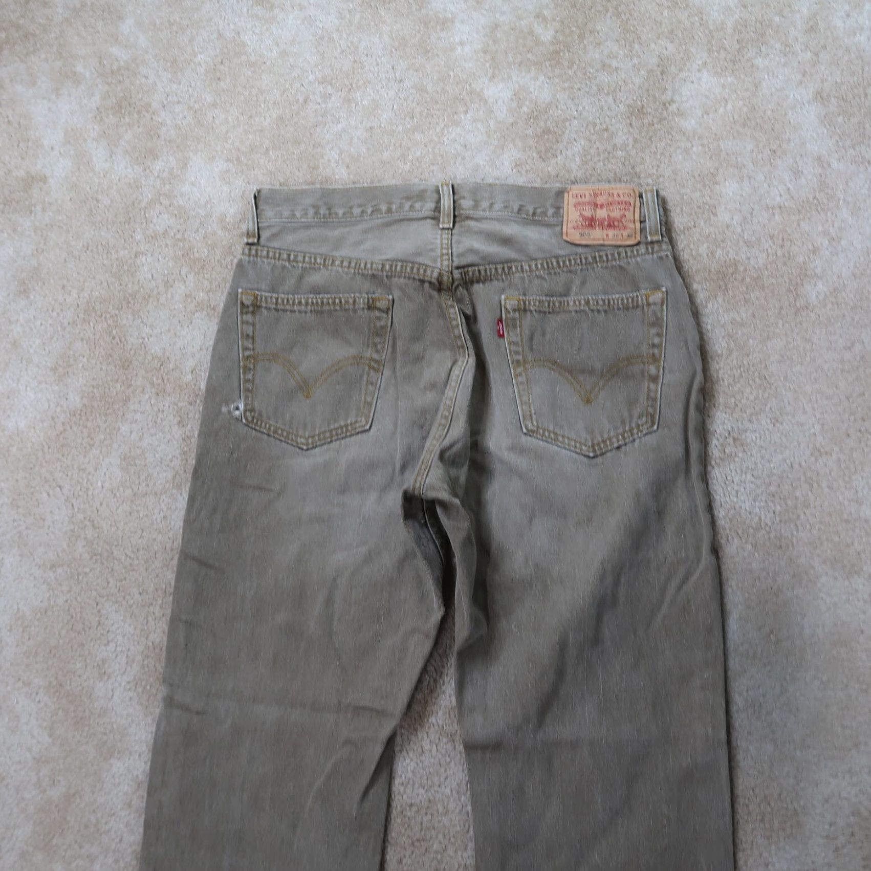 Levi's Levi's 505 Regular Fit Straight Leg Jeans Mens 36x32 Beige Denim Pants Size US 36 / EU 52 - 7 Thumbnail