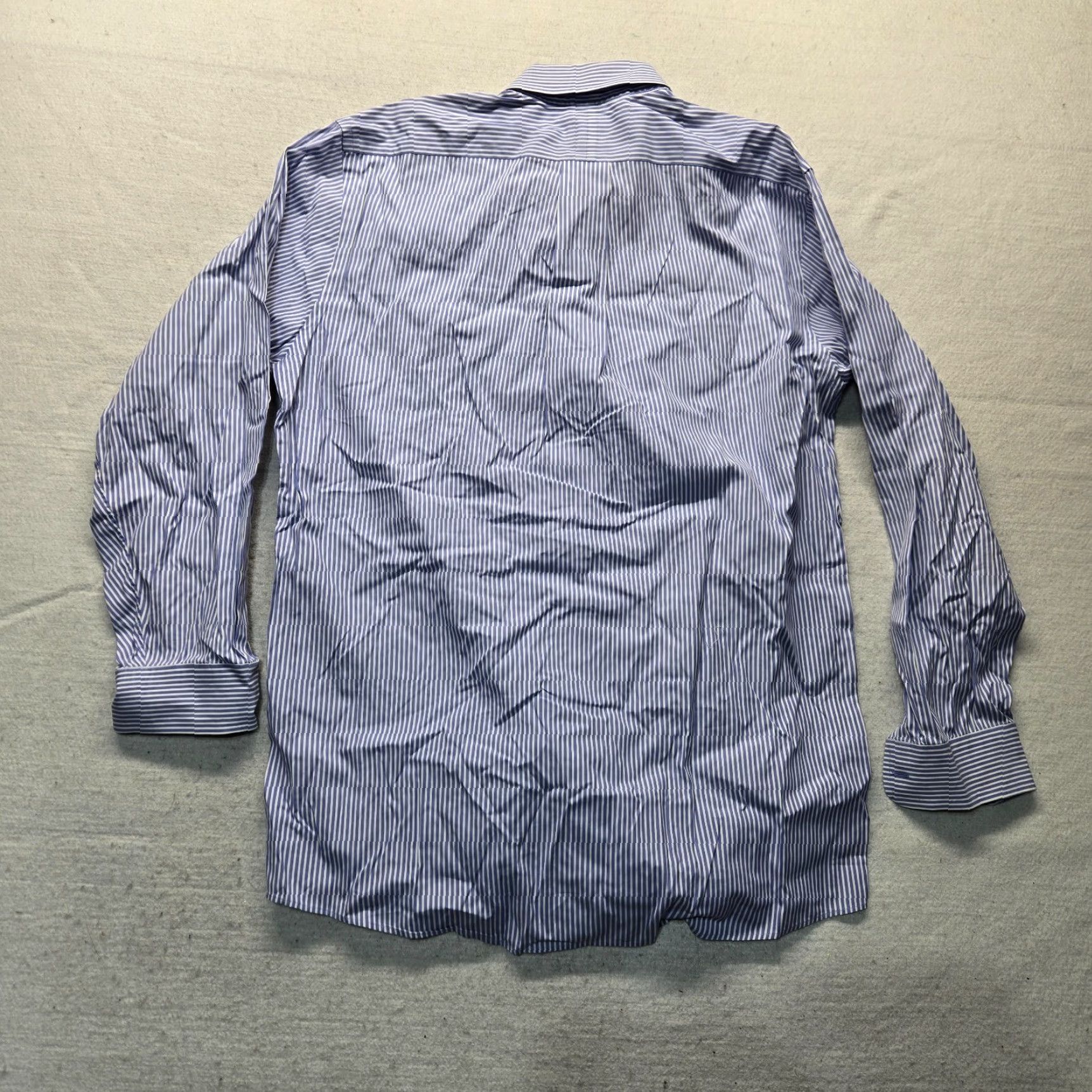 Jos. A. Bank Jos. A. Bank Shirt Dress Shirt Adult 16 Blue Striped Cotton Travel Collection Button-Down Pocket Mens Size US L / EU 52-54 / 3 - 7 Thumbnail