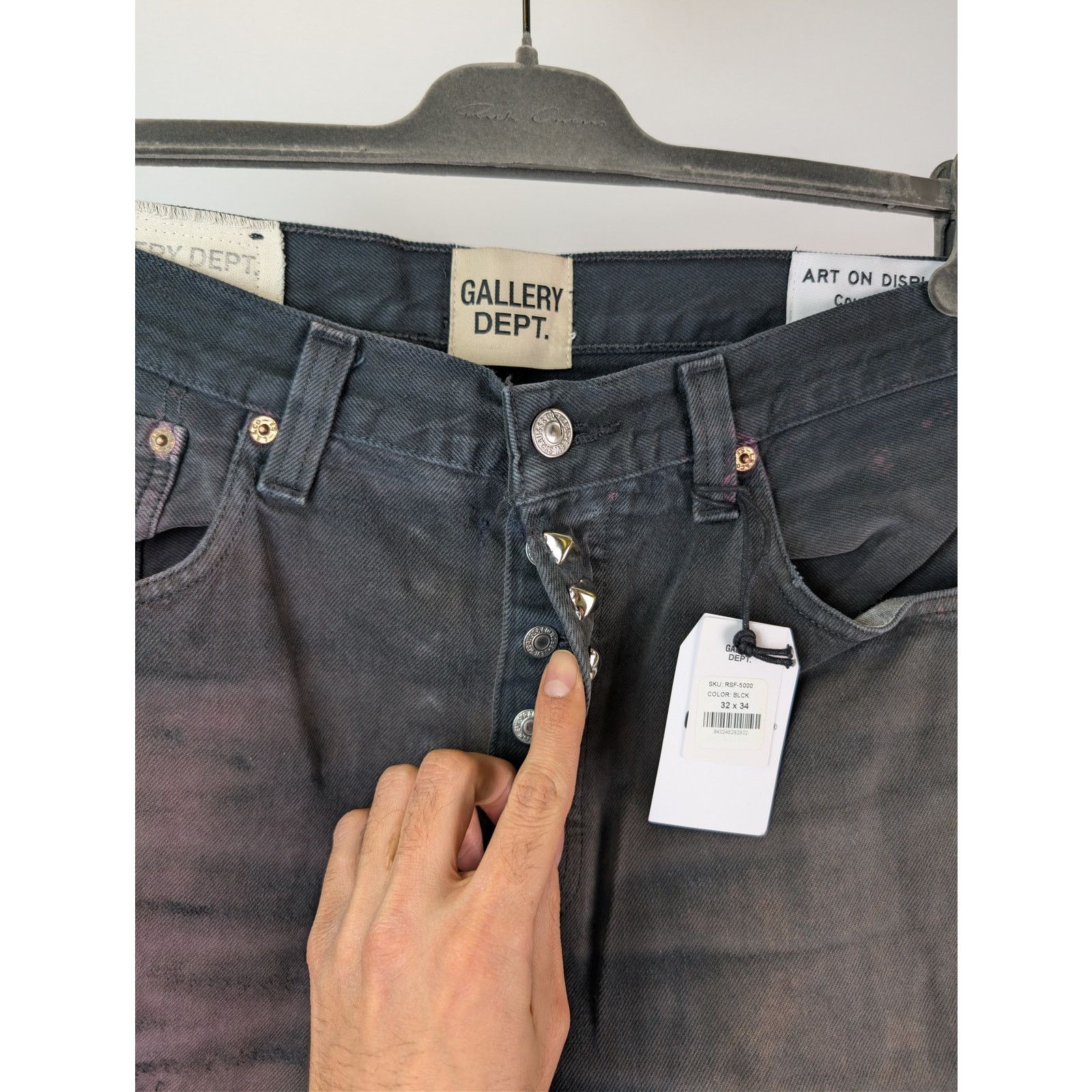 Gallery Dept. o1rshd1 Studded LA Flare Jeans in Black 32 x 34 Size US 32 / EU 48 - 7 Thumbnail