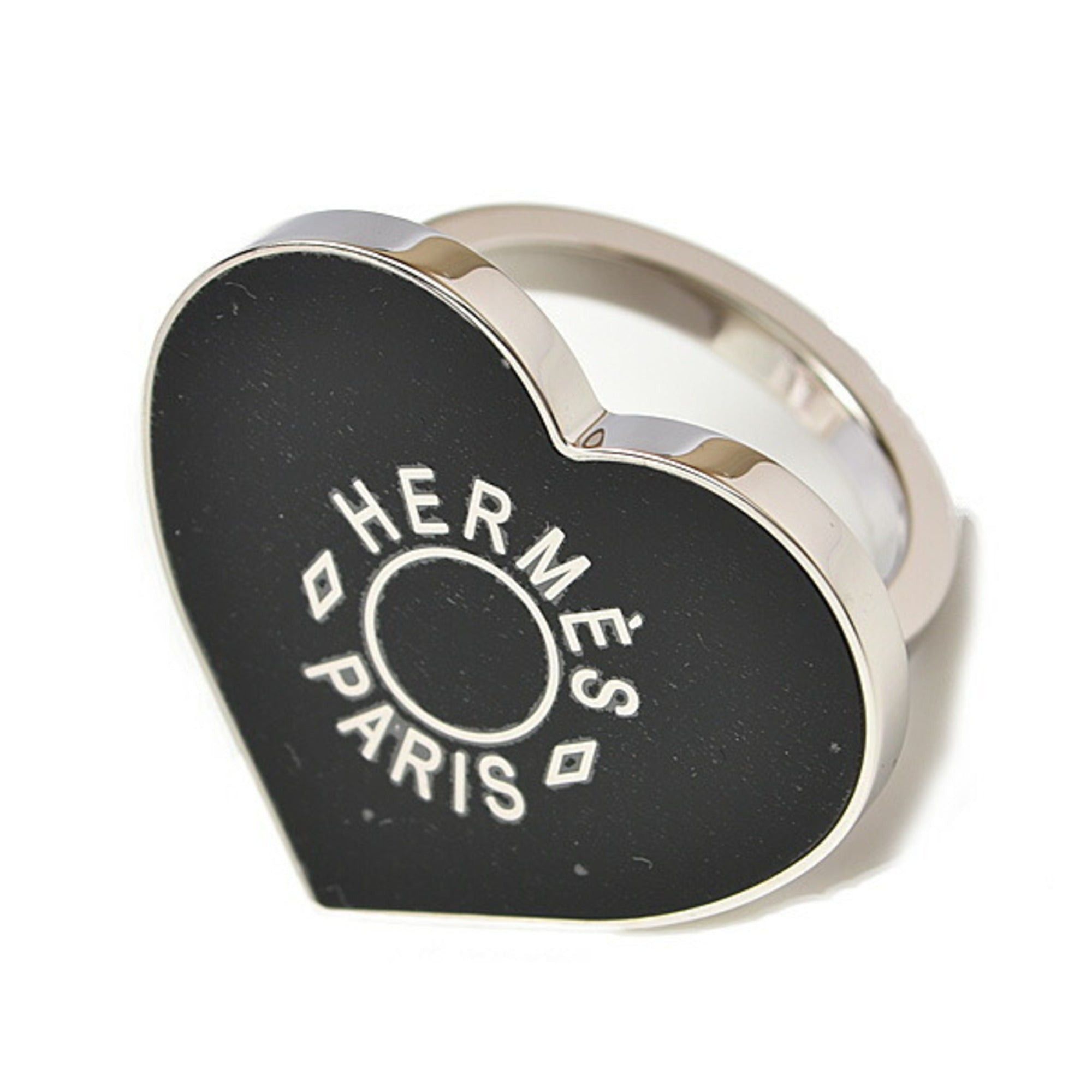 image of Hermes Scarf Muffler Ring / Holder 2020 Valentine Collection Heart-Shaped Cool Rack in Black, Women