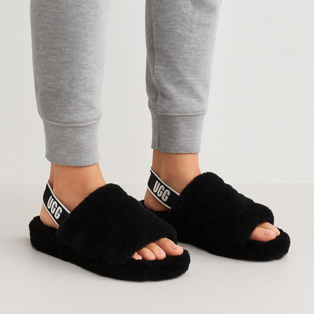 Ugg UGG Fluff Yeah Sheepskin Slippers 9 Fuzzy Platform Sandals Size US 9 / IT 39 - 1 Thumbnail