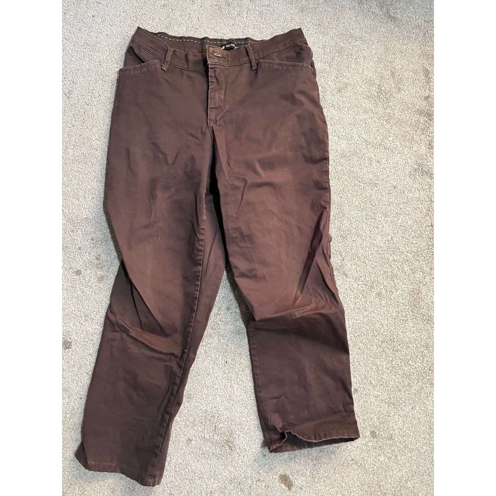 Lee Lee Pants Women Relaxed Fit Straight Leg 6P Brown Mid Rise Trousers Dress Pants Size 28" / US 6 / IT 42 - 2 Thumbnail