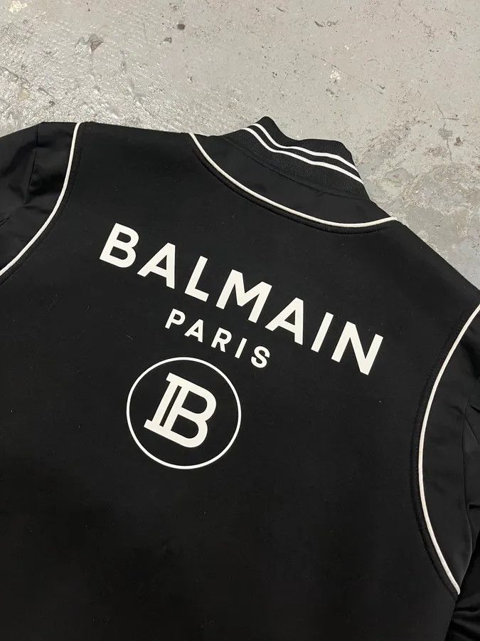 Balmain Balmain Black Buttoned White Lined Varsity Jacket Size US M / EU 48-50 / 2 - 8 Thumbnail