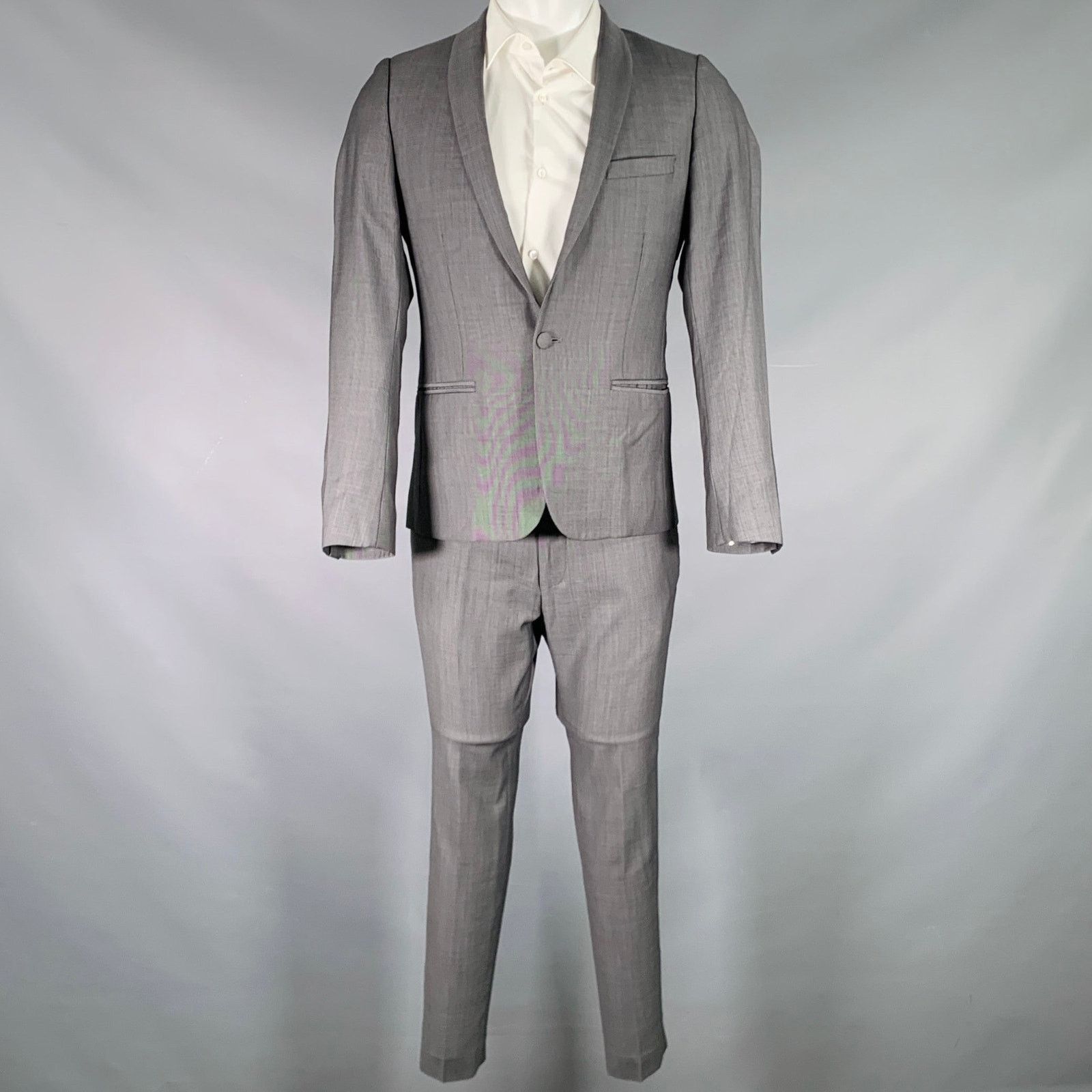 The Kooples THE KOOPLES Size 38 Grey Wool Notch Lapel Suit Size 38R - 2 Thumbnail