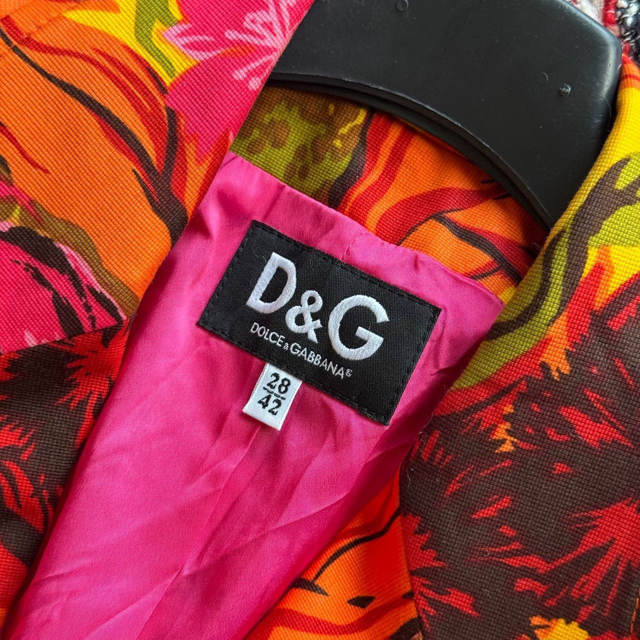 Dolce & Gabbana Dolce Gabbana Archive Neon Orange Pink Floral Blazer Jacket Size M / US 6-8 / IT 42-44 - 10 Thumbnail