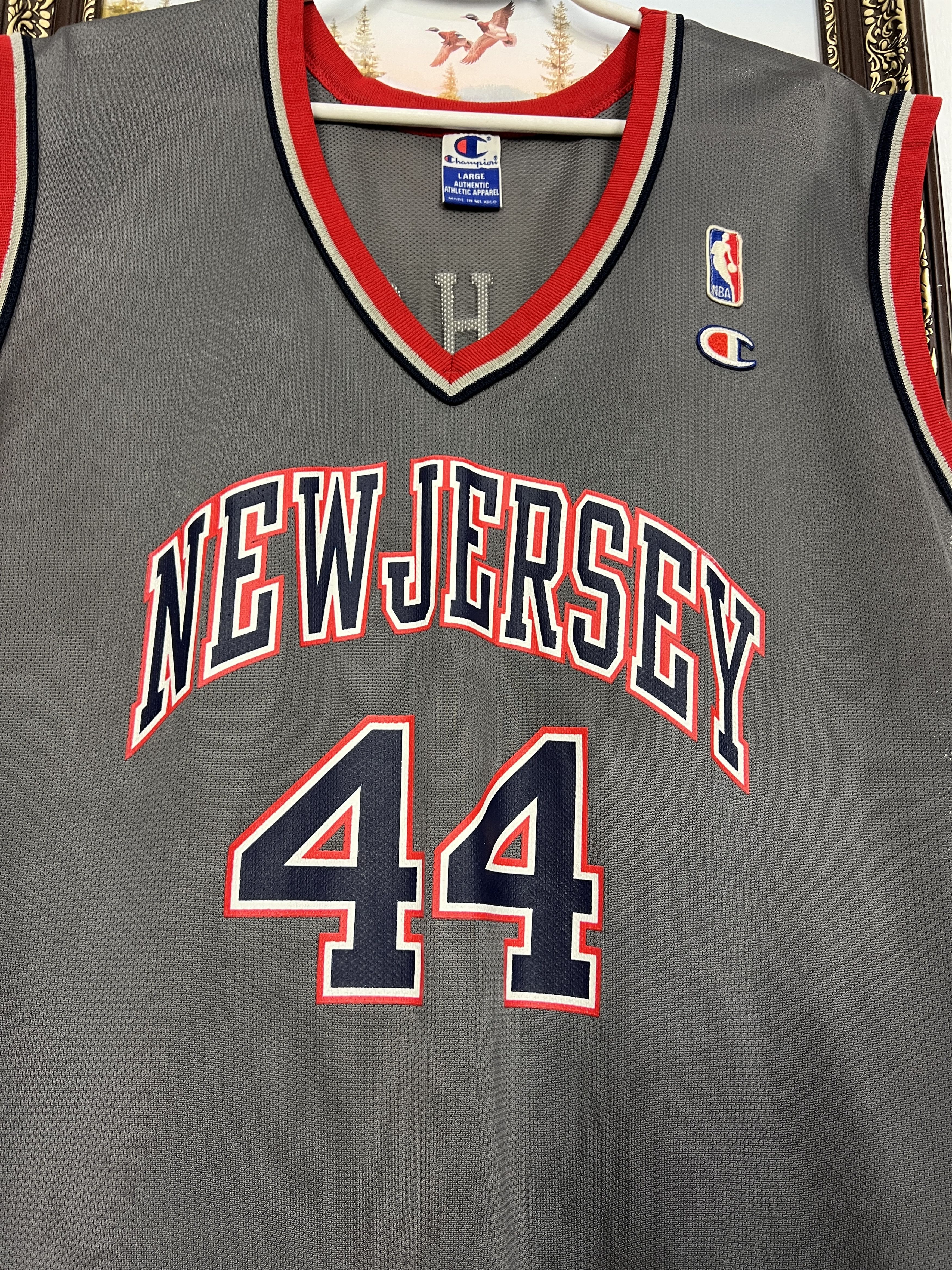 Champion Vintage 90's New Jersey Nets #44 Van Horn Jersey Trikot Size US L / EU 52-54 / 3 - 3 Thumbnail
