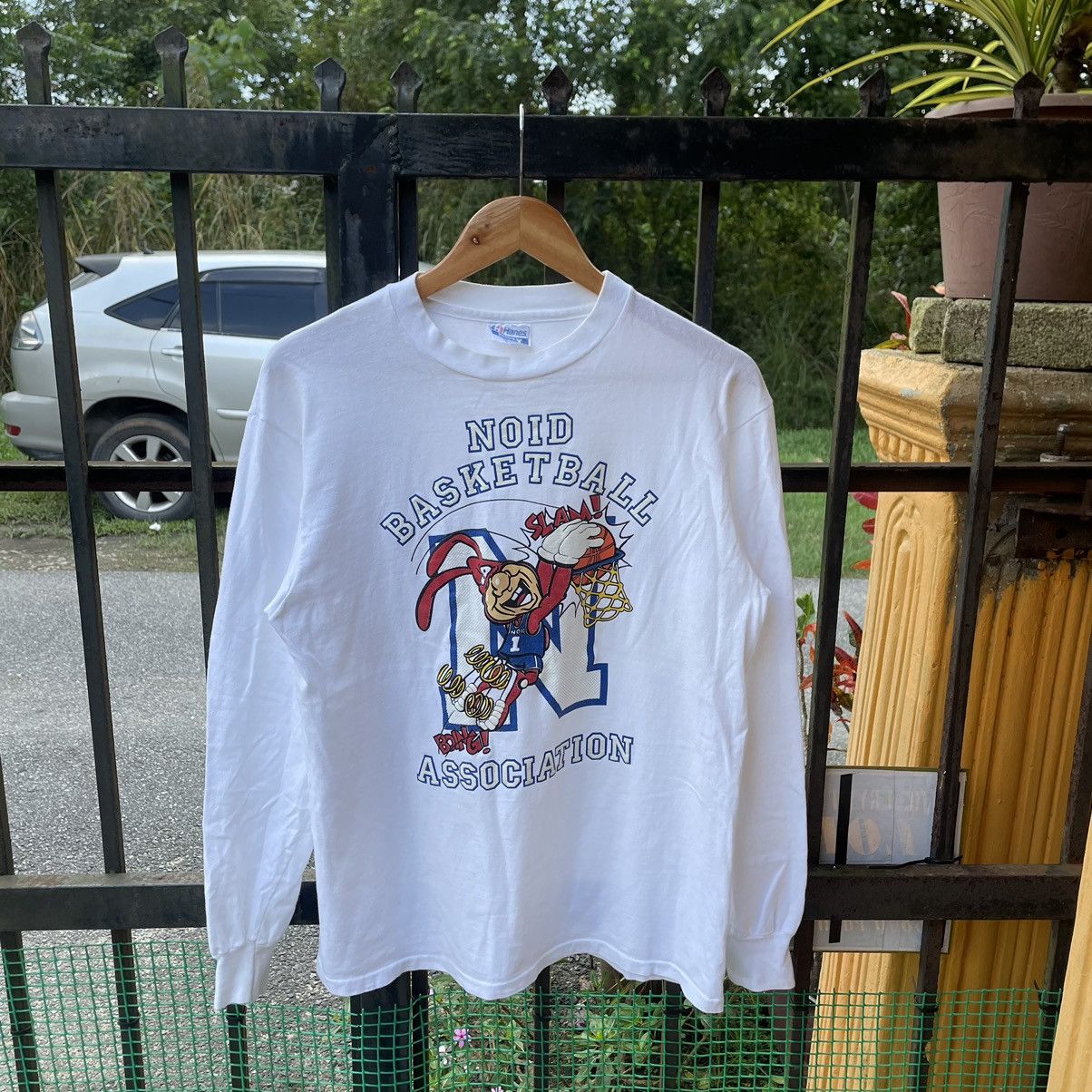 Vintage 🔥Vintage 80s NOID Basketball Slam Cartoon Longsleeves Tee Size US M / EU 48-50 / 2 - 1 Thumbnail