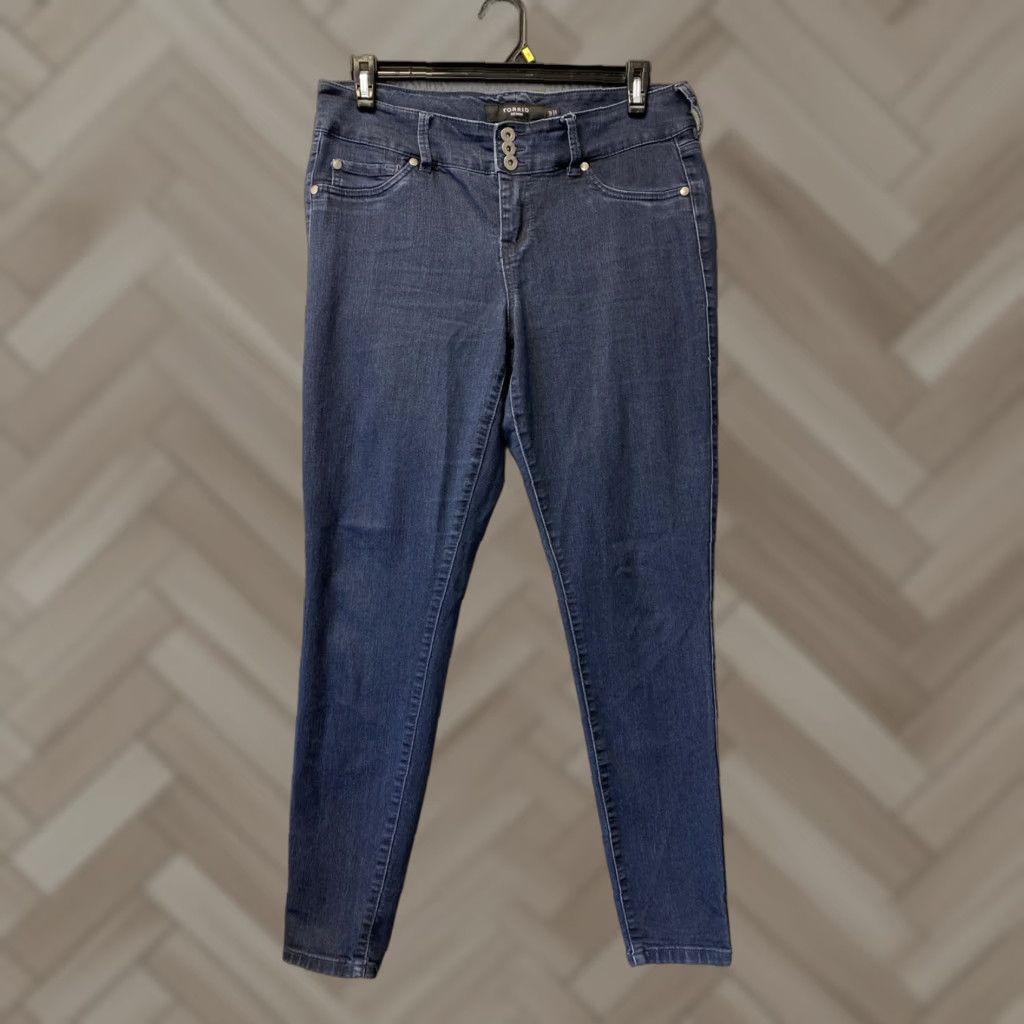 Torrid Torrid Bombshell Jeans Skinny High Waist Button Fly Pockets 14T Blue Denim Women's Plus Size 14T 30" Inseam Size 36" / US 14 / IT 50 - 1 Thumbnail