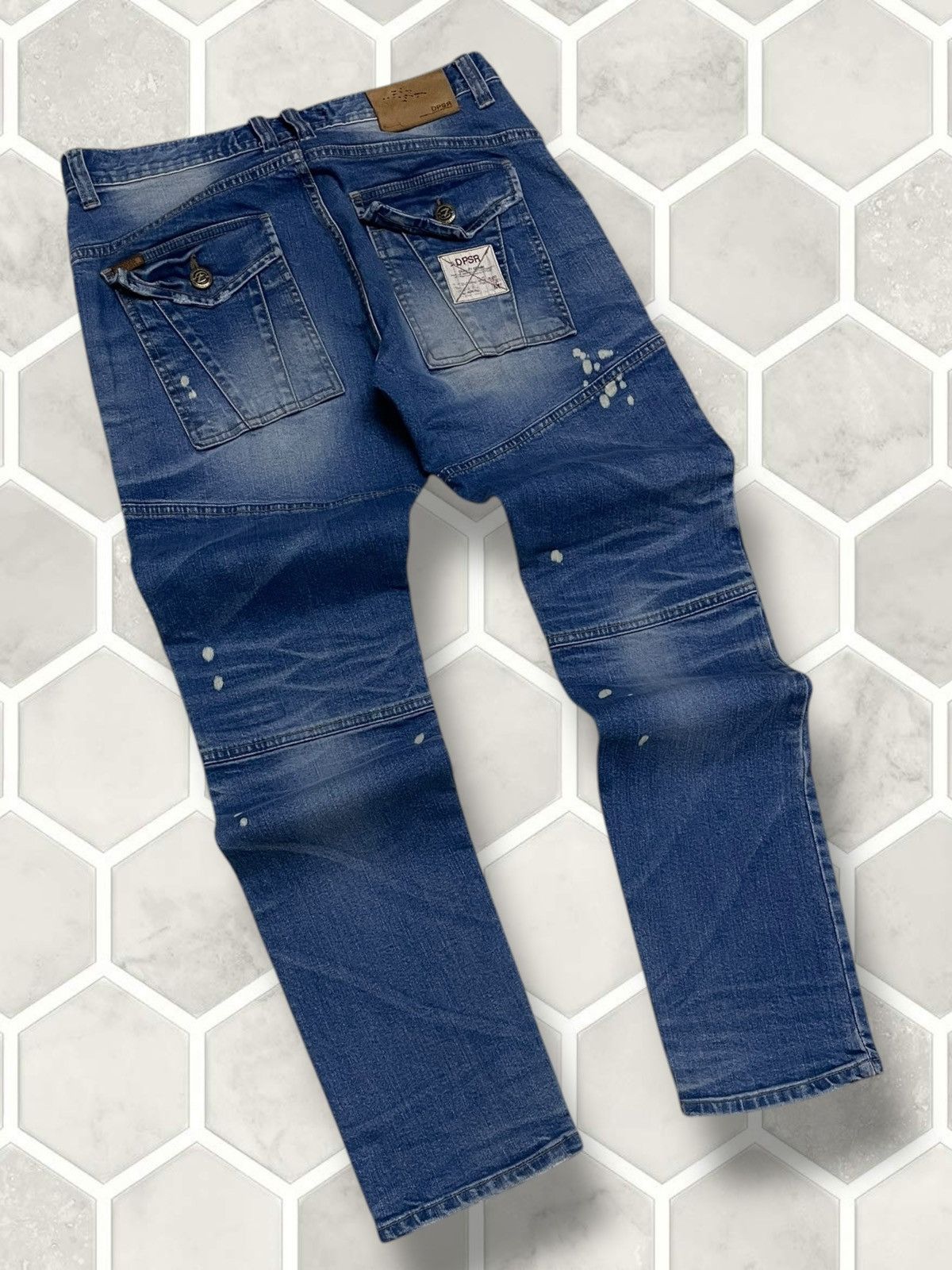 Blue Blue Japan Vintage Japan Designer DPSR Premium Splash Distressed Denim Size US 32 / EU 48 - 11 Thumbnail