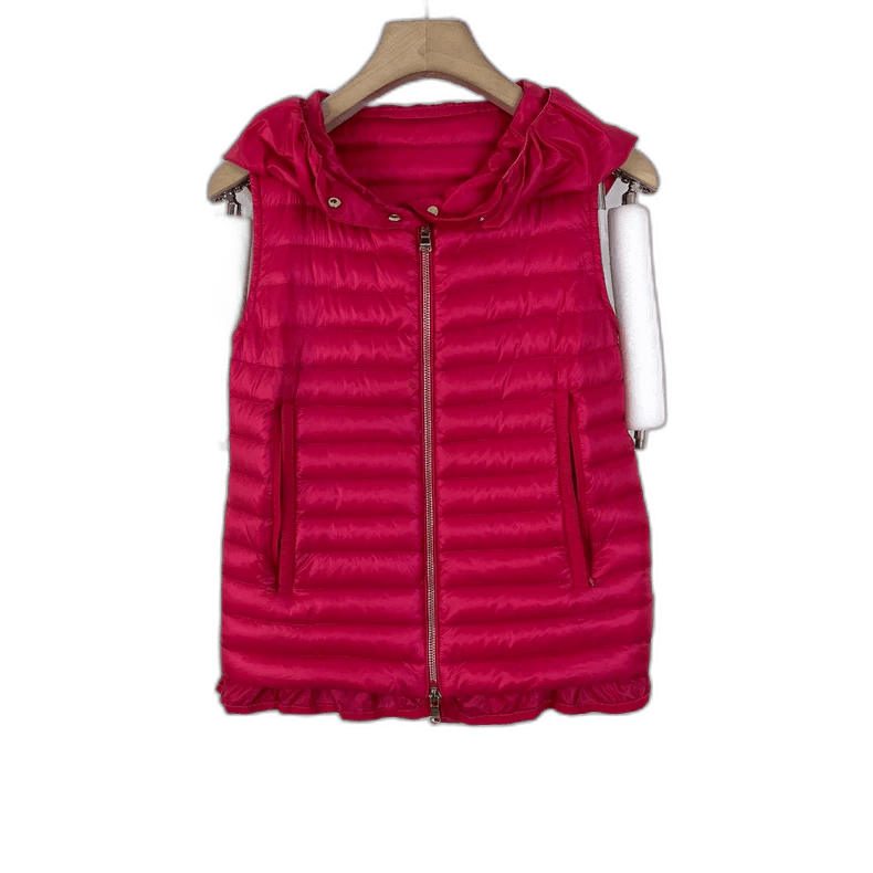 Moncler Moncler Hooded Ruffled Down Vest in Pink Size XXS / US 00 / IT 34 - 1 Thumbnail