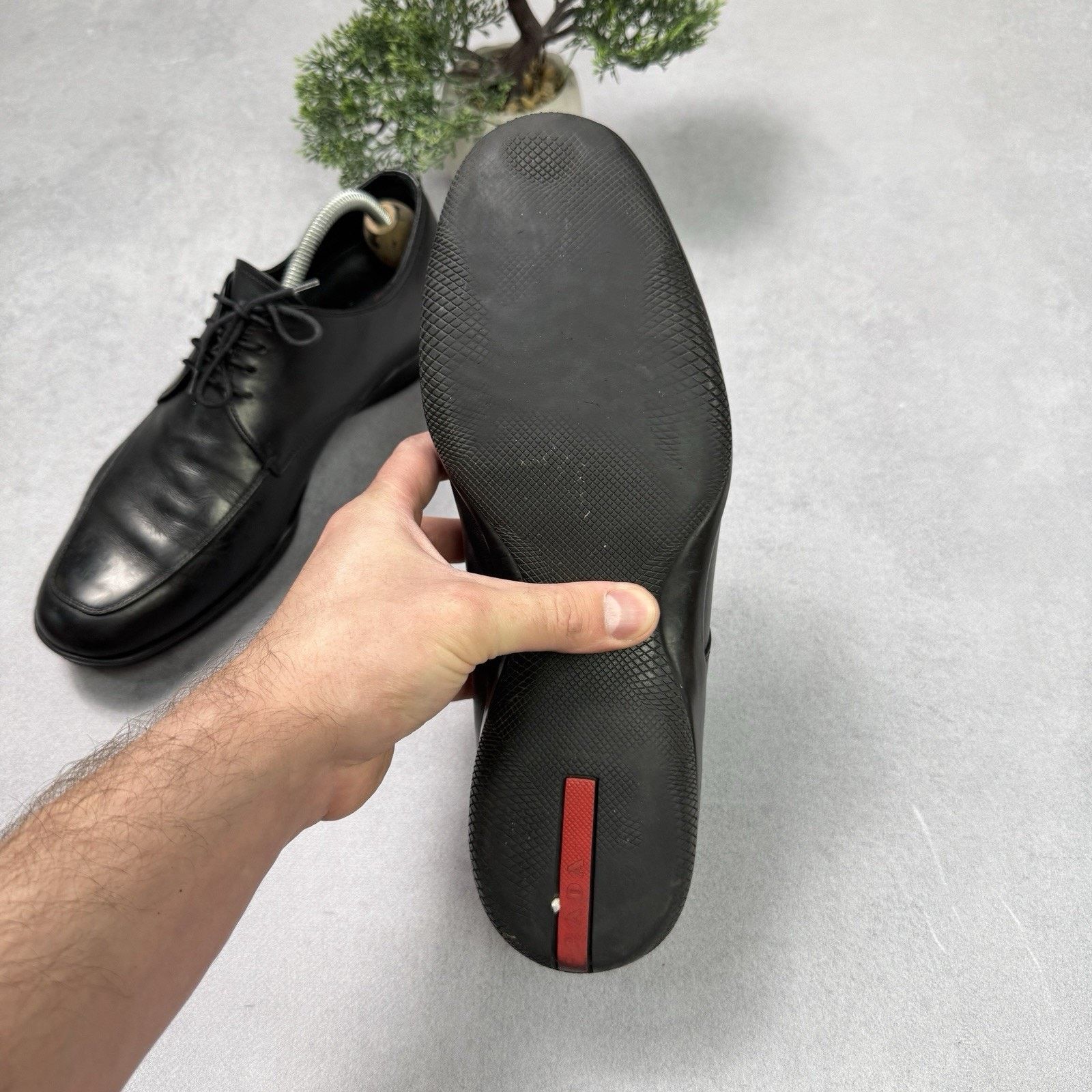 Prada Prada 1217 Black Leather Men's Shoes Casual Size 8 US 9 Size US 9 / EU 42 - 22 Thumbnail