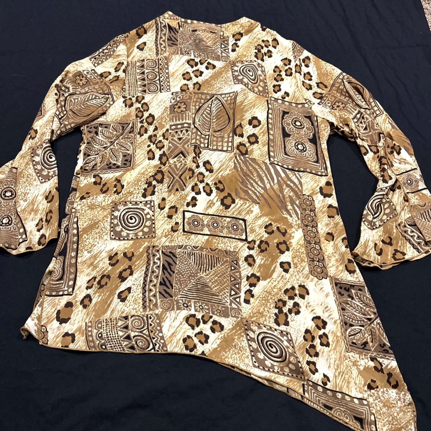 Vintage Westbound Top Womens XL Tunic Abstract Tropical Beach Polyester A35 Size XL / US 12-14 / IT 48-50 - 3 Thumbnail